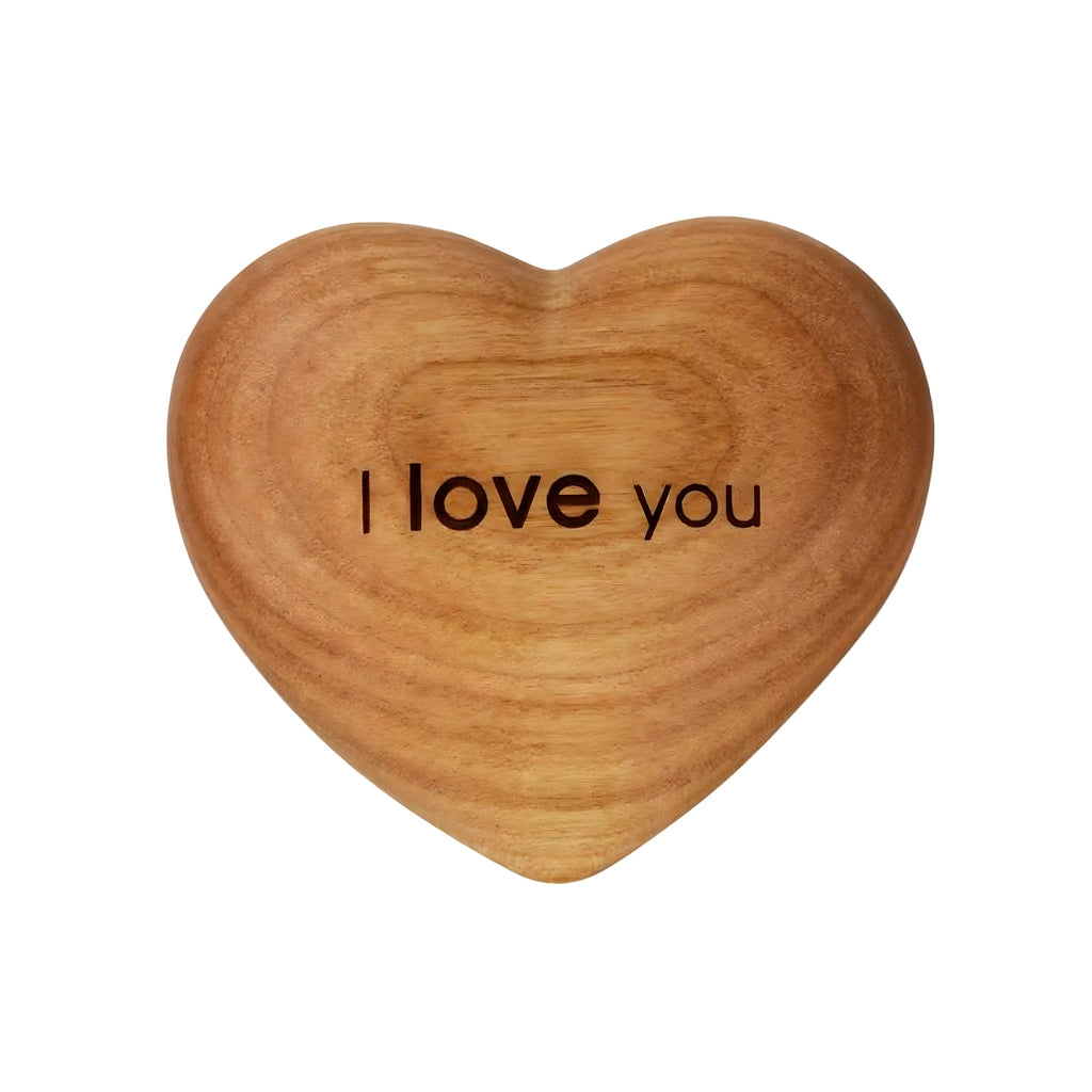 Skulptur Herz aus Ahornholz "I Love You" Handwerk Gröden