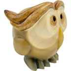 Stylized Wooden Owl Sculpture from Val Gardena – Hand-carved