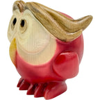 Stylized Wooden Owl Sculpture from Val Gardena – Hand-carved