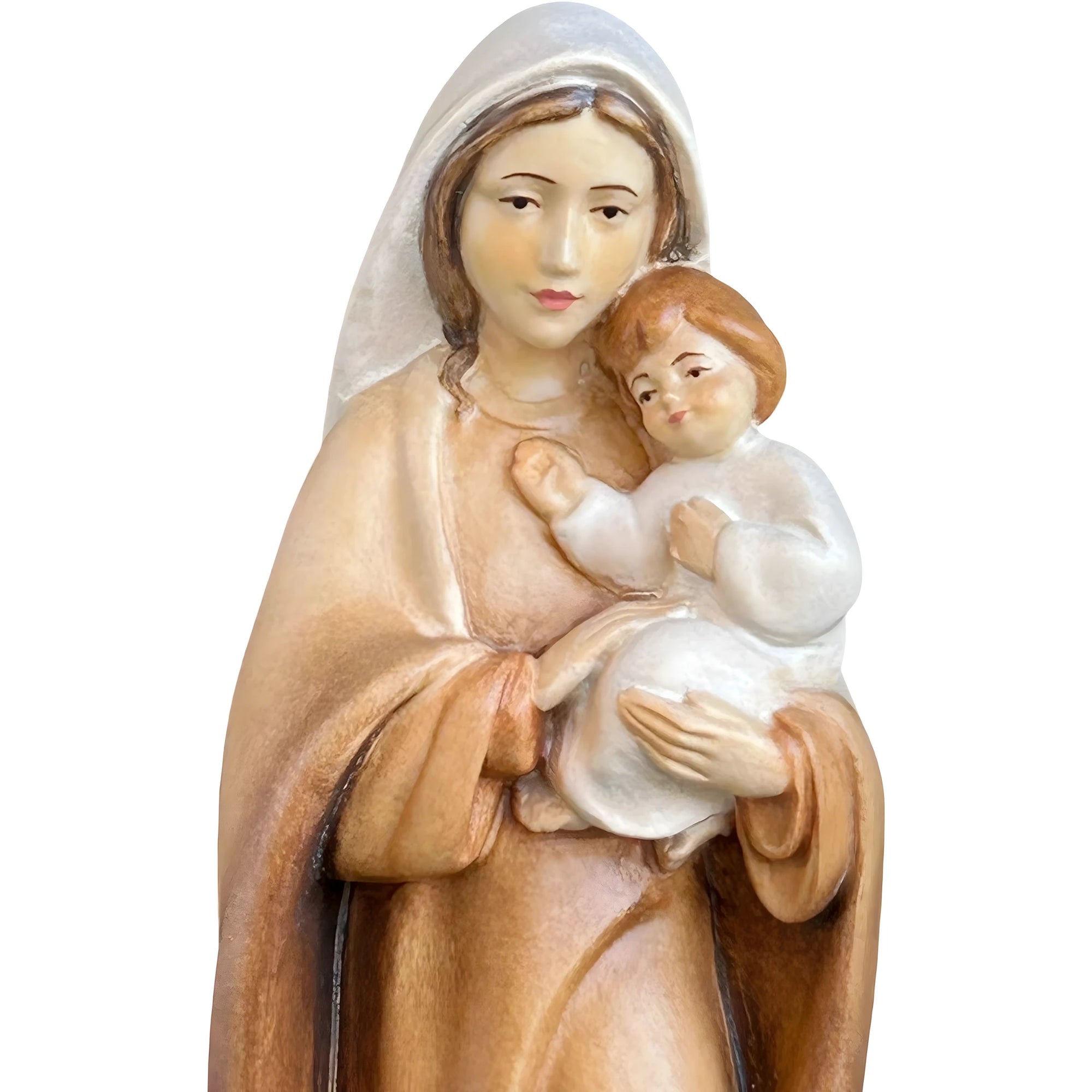Modern Madonna and Child Sculpture in Maple and Lime wood Val Gardena