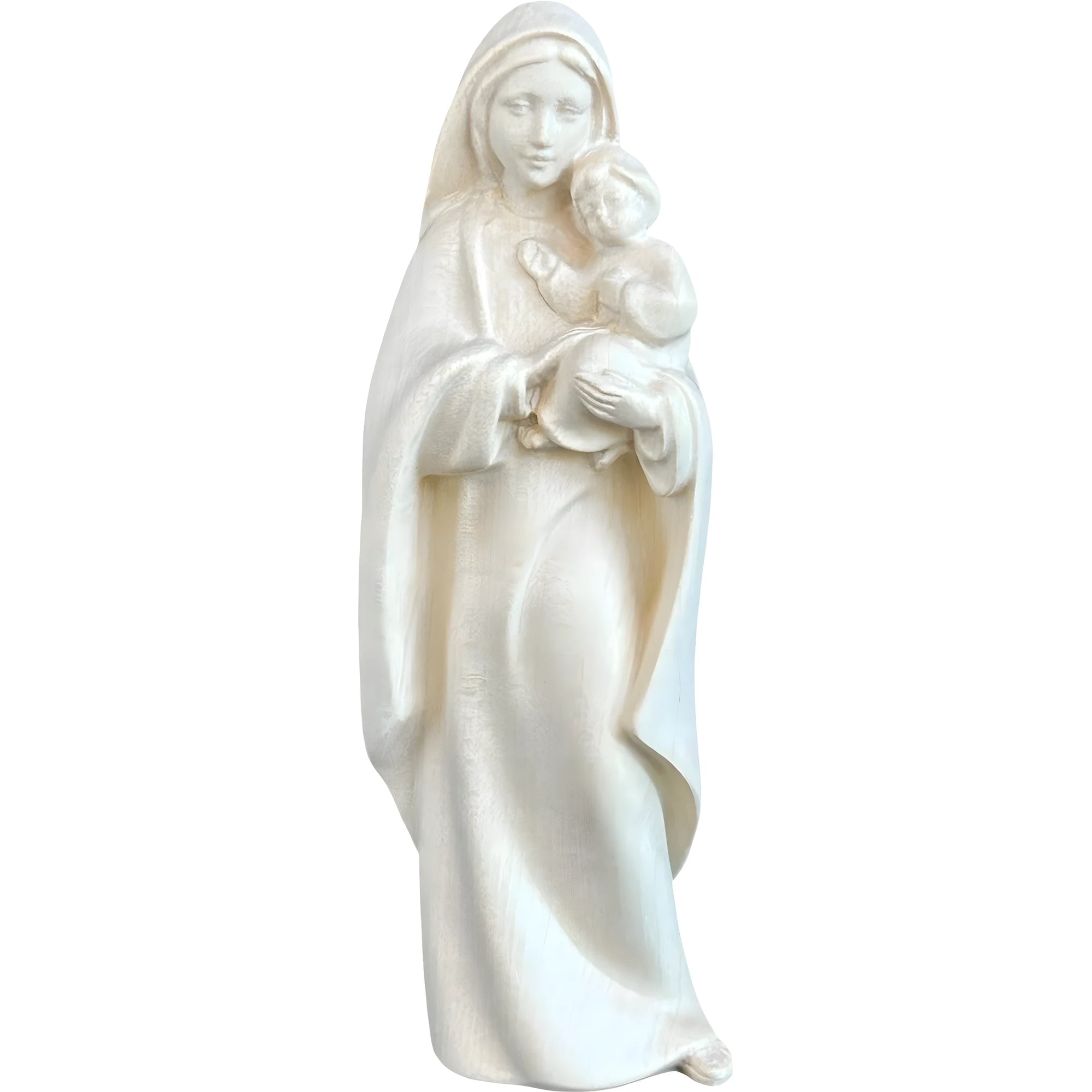 Modern Madonna and Child Sculpture in Maple and Lime wood Val Gardena
