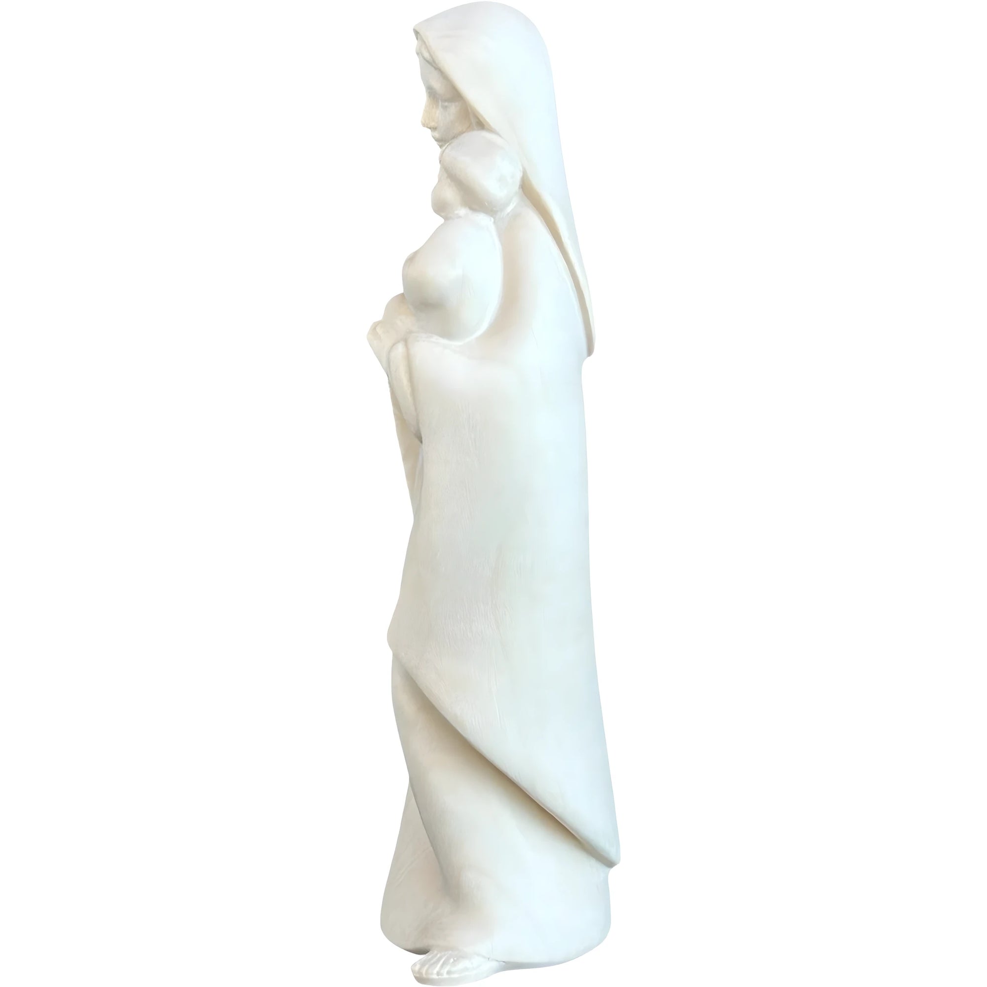 Modern Madonna and Child Sculpture in Maple and Lime wood Val Gardena