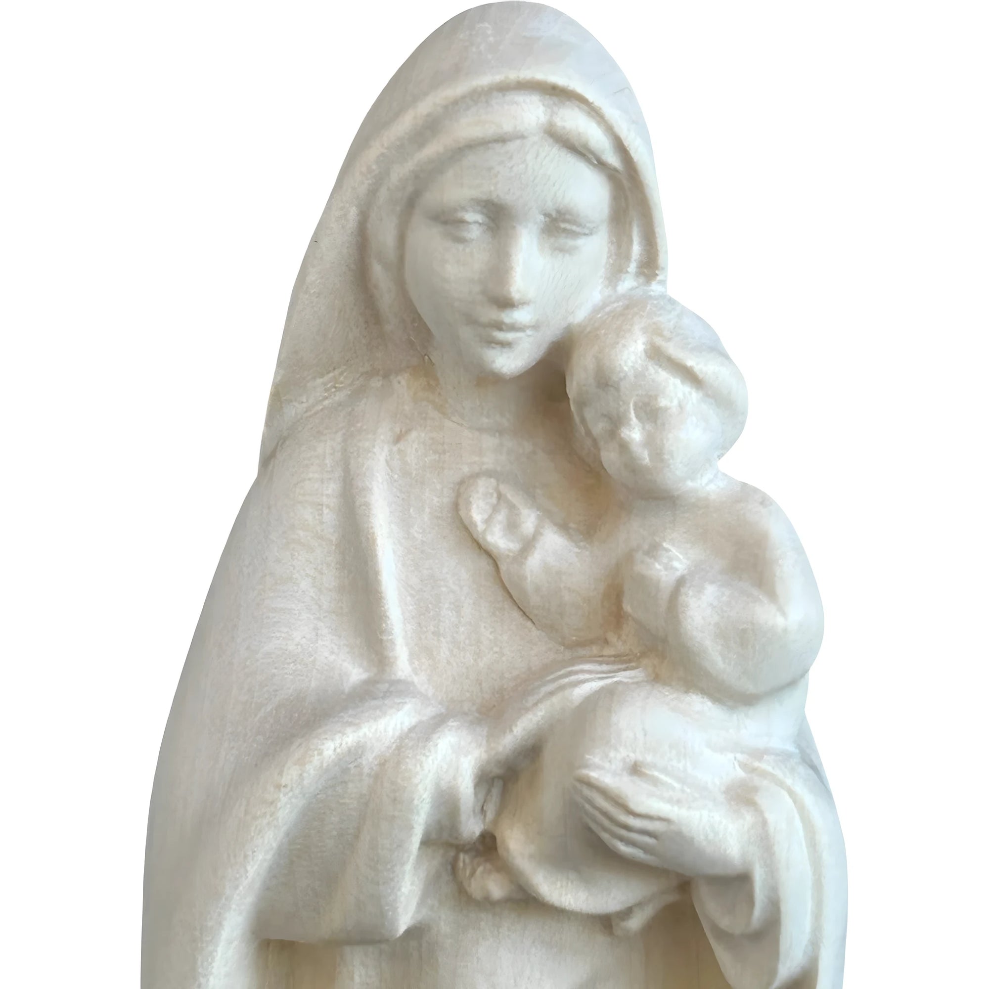 Modern Madonna and Child Sculpture in Maple and Lime wood Val Gardena