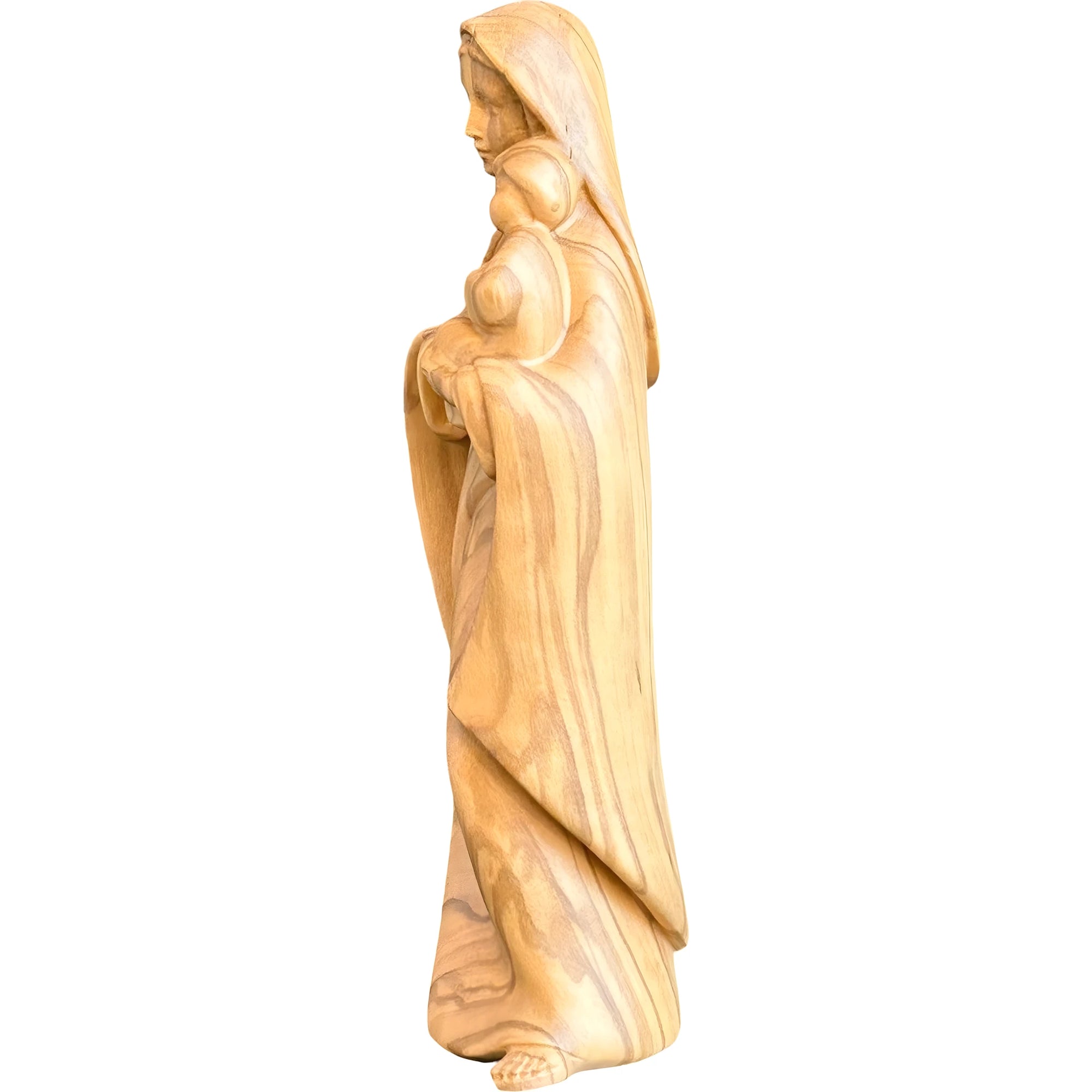 Modern Madonna and Child Sculpture in Maple and Lime wood Val Gardena