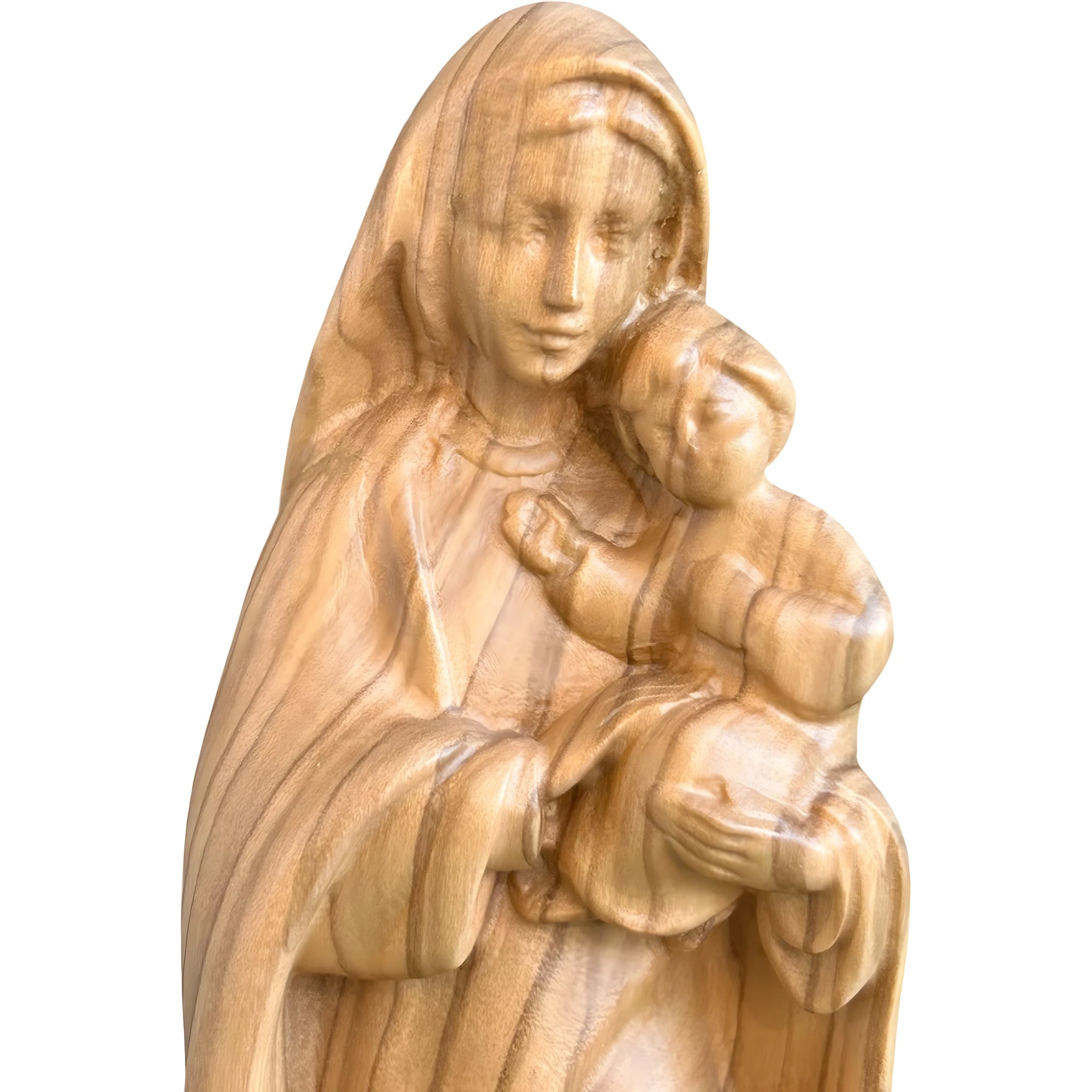 Modern Madonna and Child Sculpture in Maple and Lime wood Val Gardena