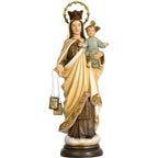 Scultura Madonna del Carmine in Pasta di Legno Dipinta a Mano