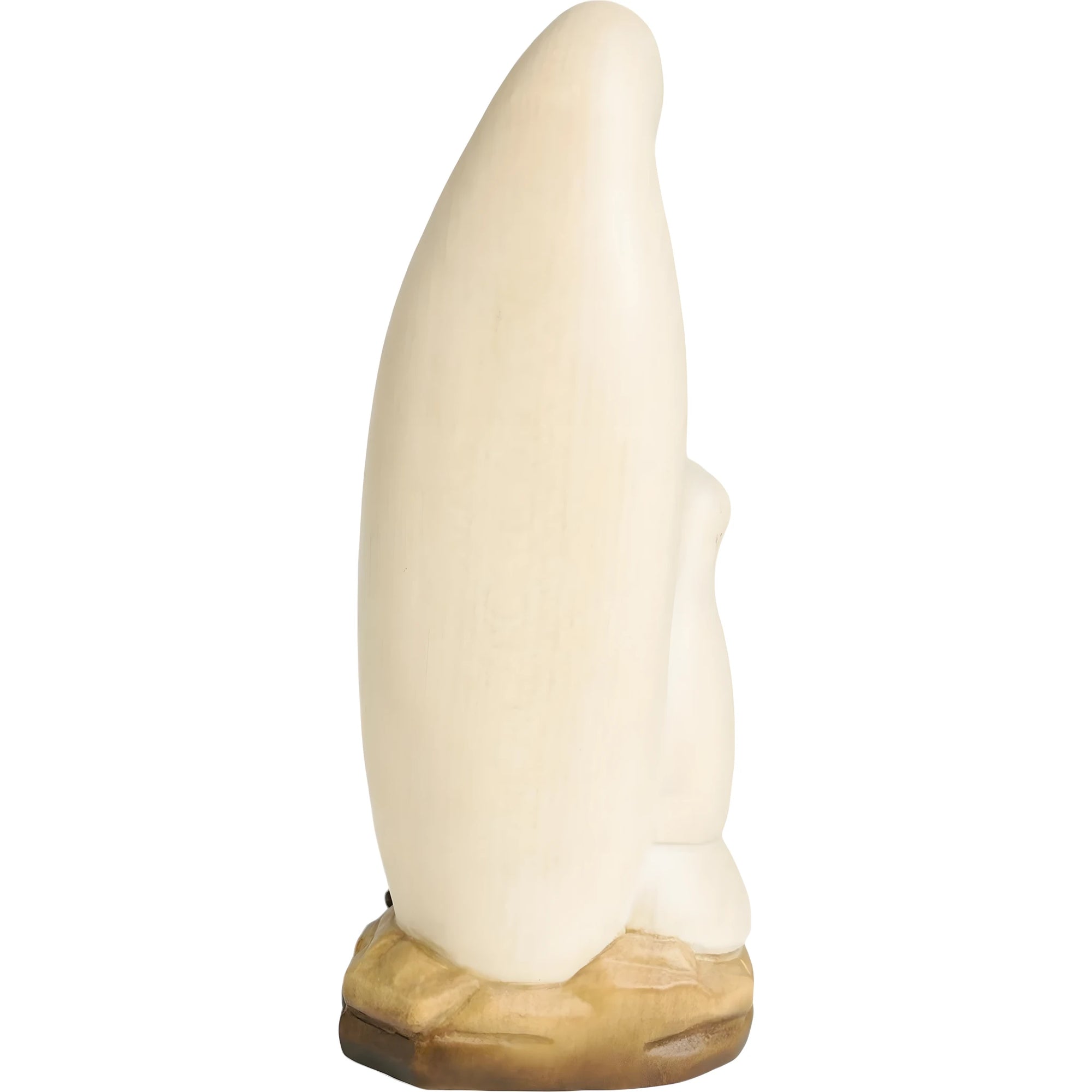 Scultura Madonna di Lourdes con Bernadette in Legno Intagliato della Val Gardena