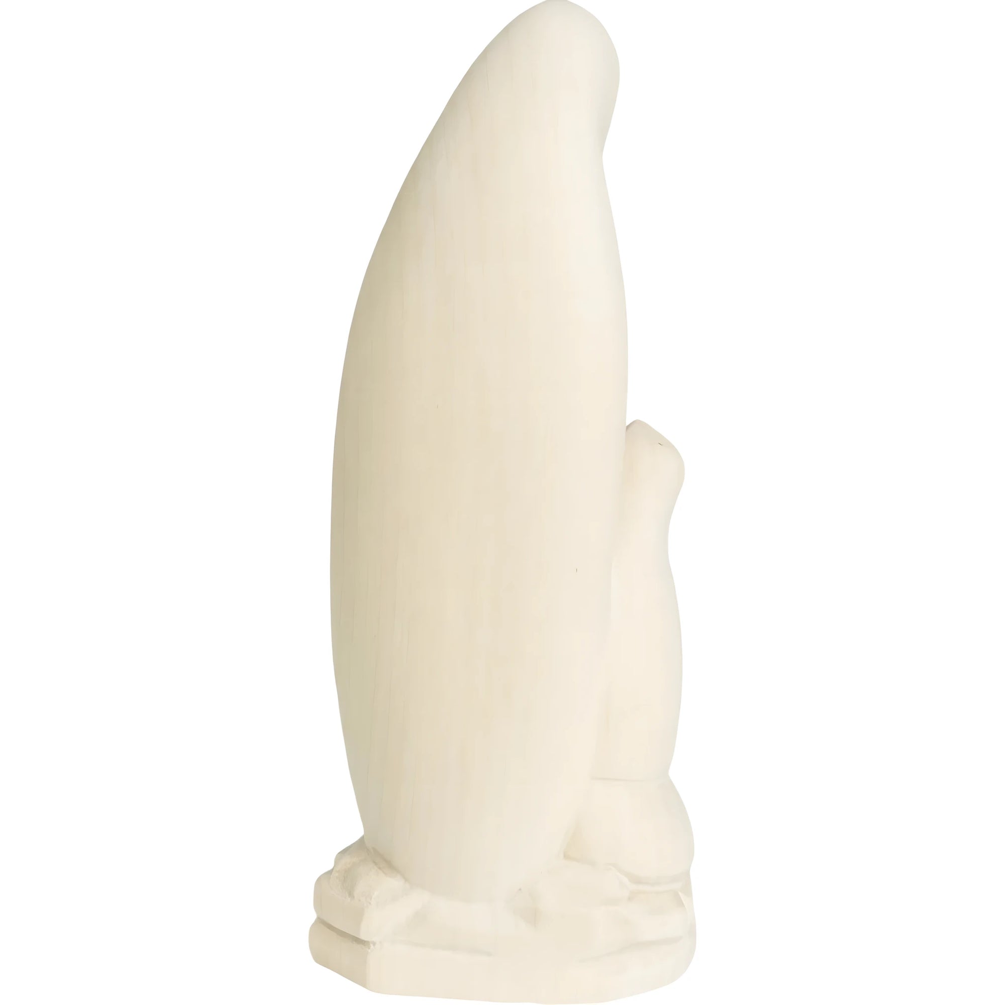 Scultura Madonna di Lourdes con Bernadette in Legno Intagliato della Val Gardena