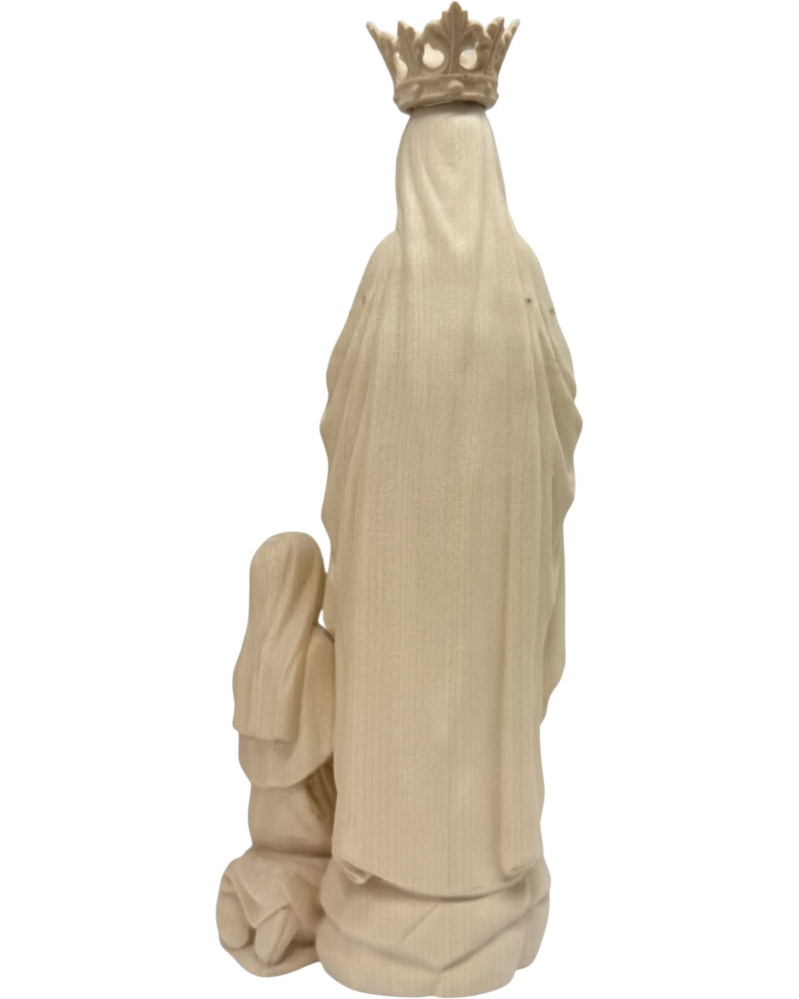 Sculpture Our Lady of Lourdes and Bernadette in Val Gardena Wood