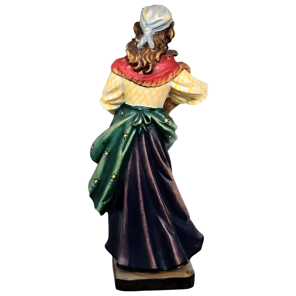 Rzeźba Matka z Dzieckiem | Ręcznie rzeźbiona statuetka z polichromowanego drewna klonowego Val Gardena