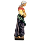 Rzeźba Matka z Dzieckiem | Ręcznie rzeźbiona statuetka z polichromowanego drewna klonowego Val Gardena