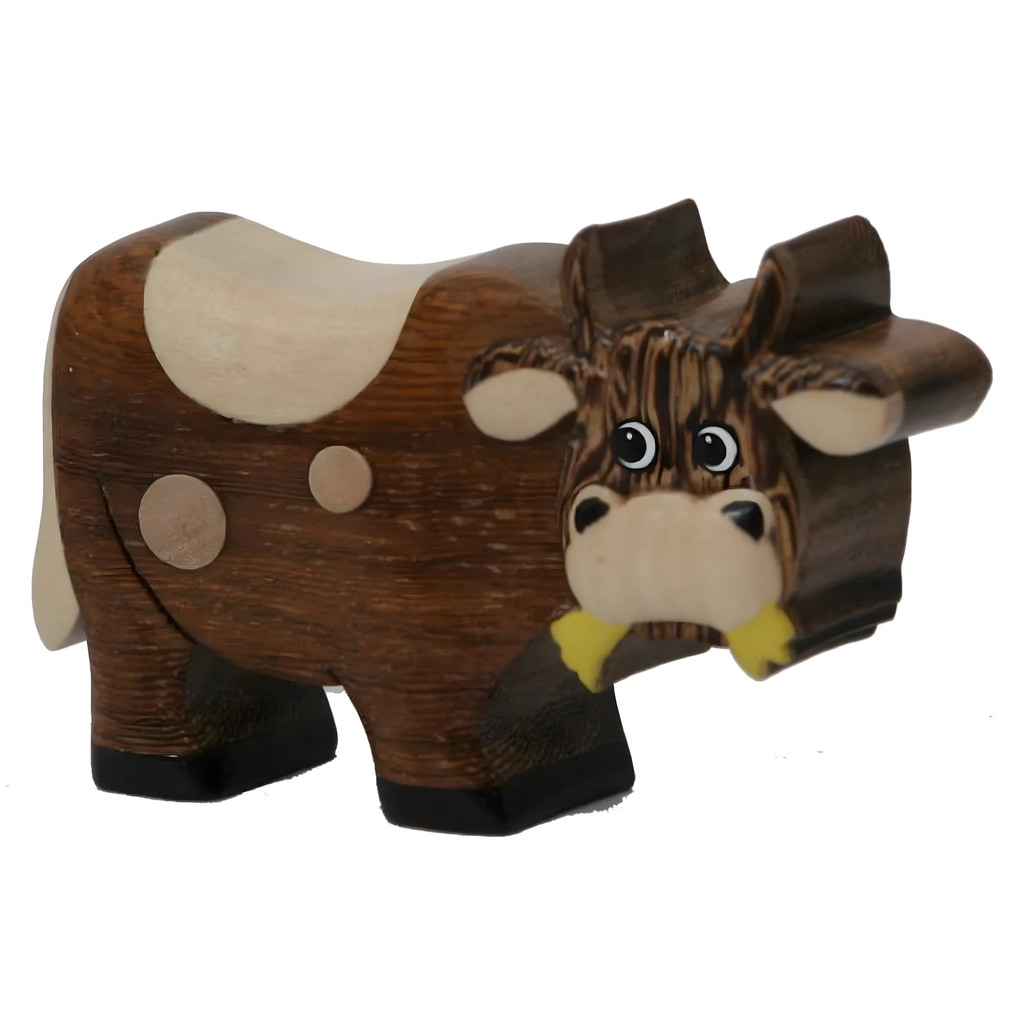 Sculpture Vache Stylisée en Bois d'Érable | Petite et Sculptée