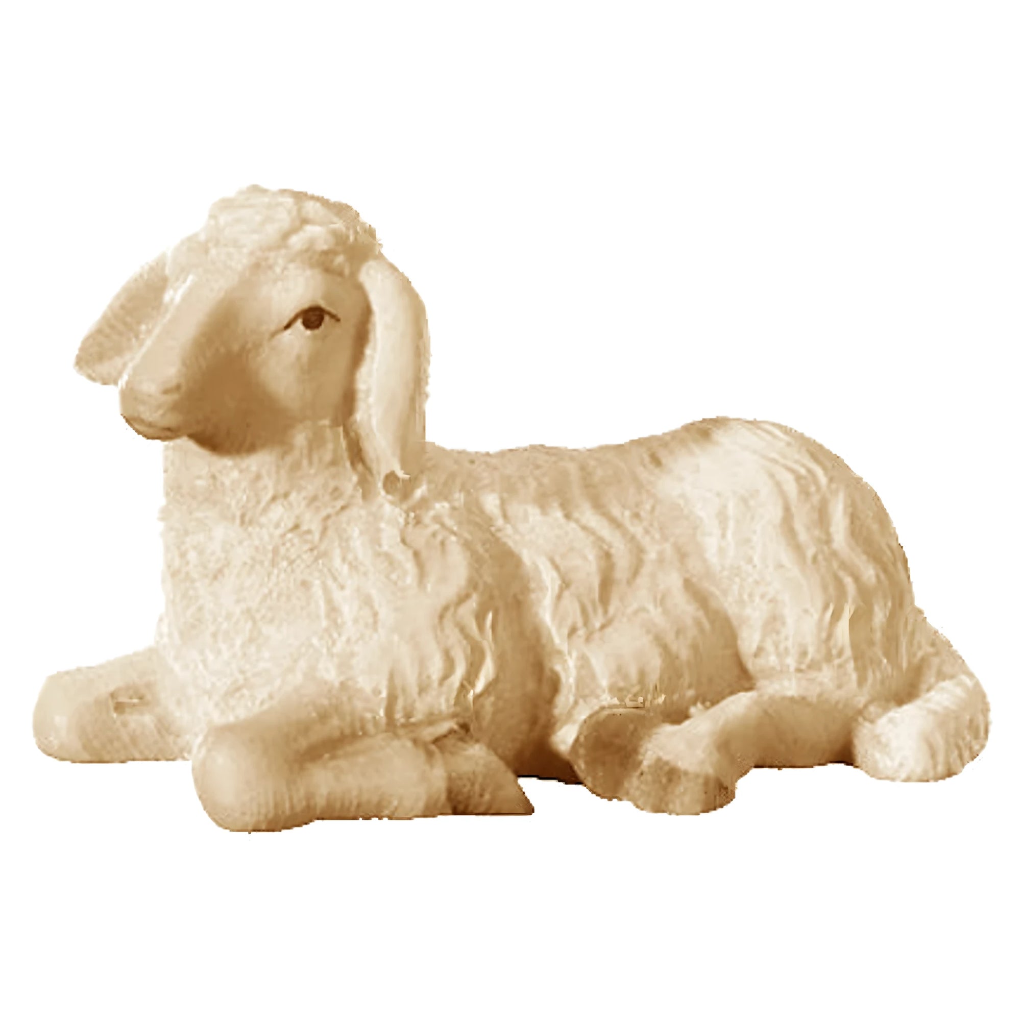 Maple Wood Lying Sheep Sculpture for Classic Nativity Scene