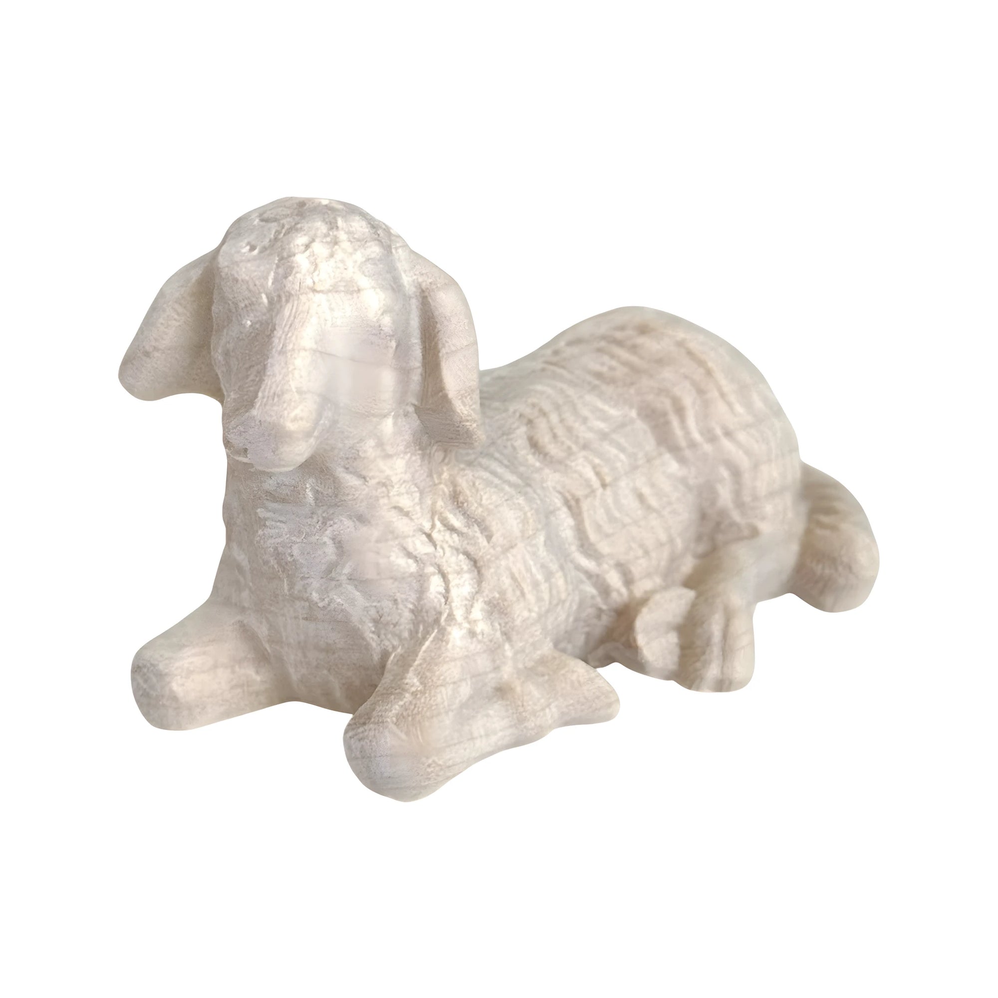 Maple Wood Lying Sheep Sculpture for Classic Nativity Scene