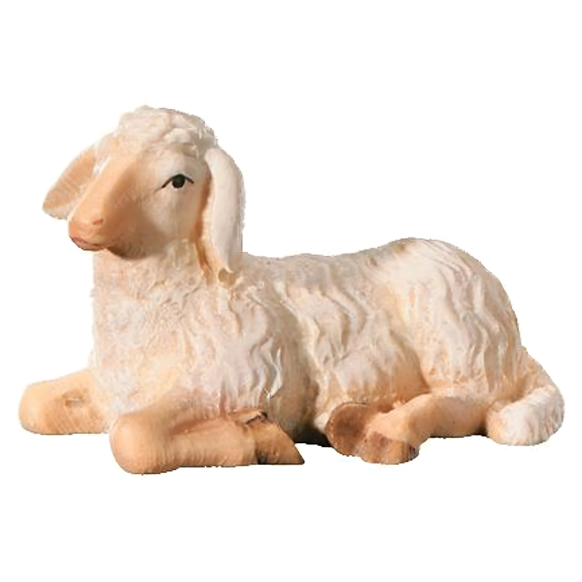 Maple Wood Lying Sheep Sculpture for Classic Nativity Scene