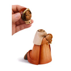 Kneeling King Gaspar Wise Man Sculpture in Maple Wood from Val Gardena