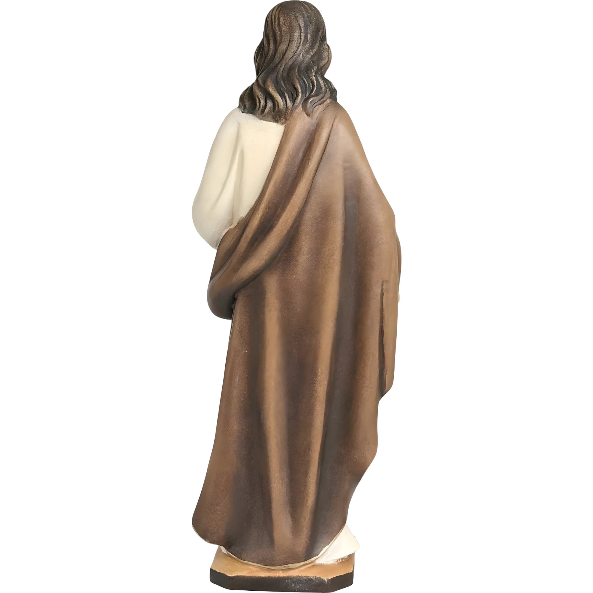 Escultura Sagrado Coração de Jesus em Madeira do Val Gardena Pintada à Mão