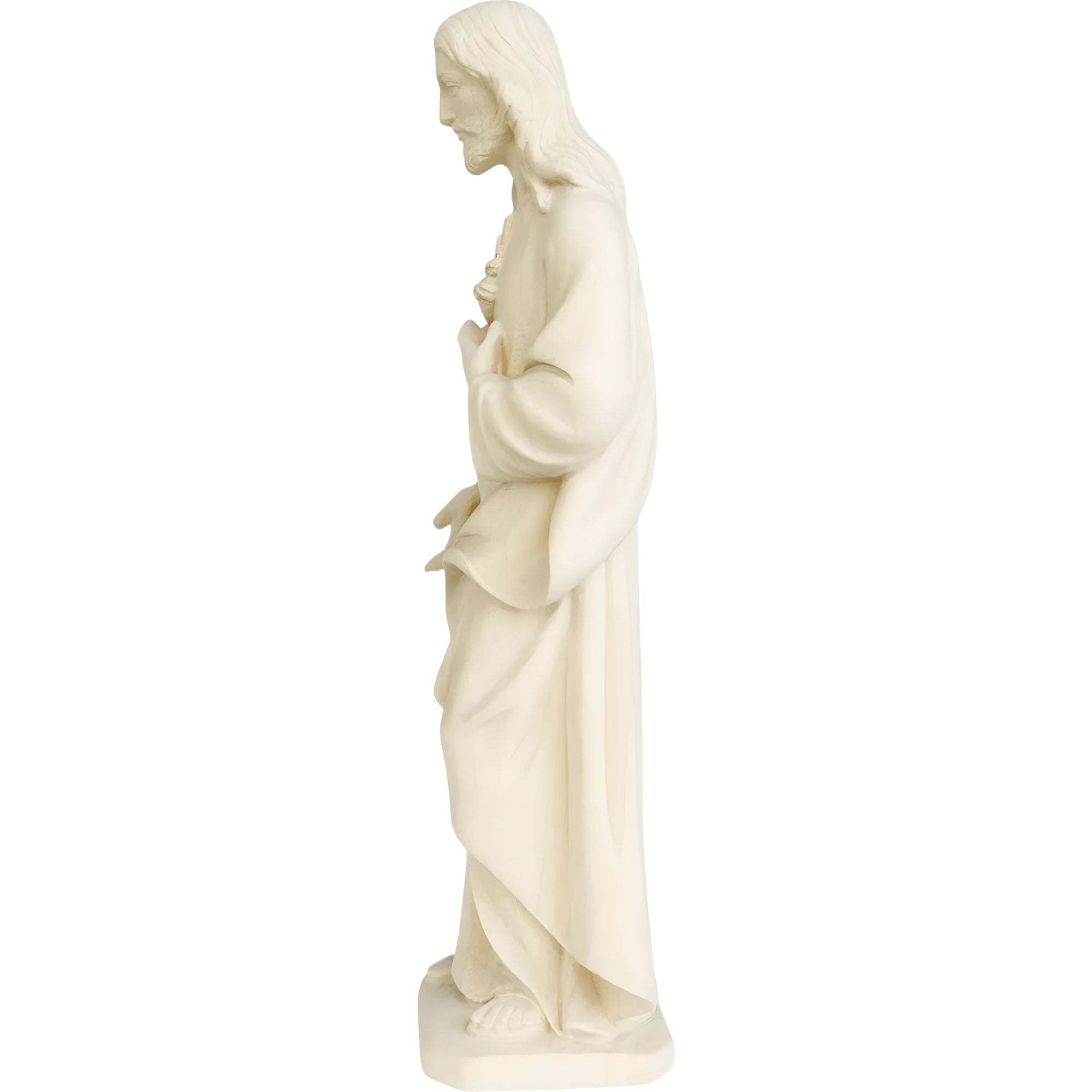 Escultura Sagrado Coração de Jesus em Madeira do Val Gardena Pintada à Mão