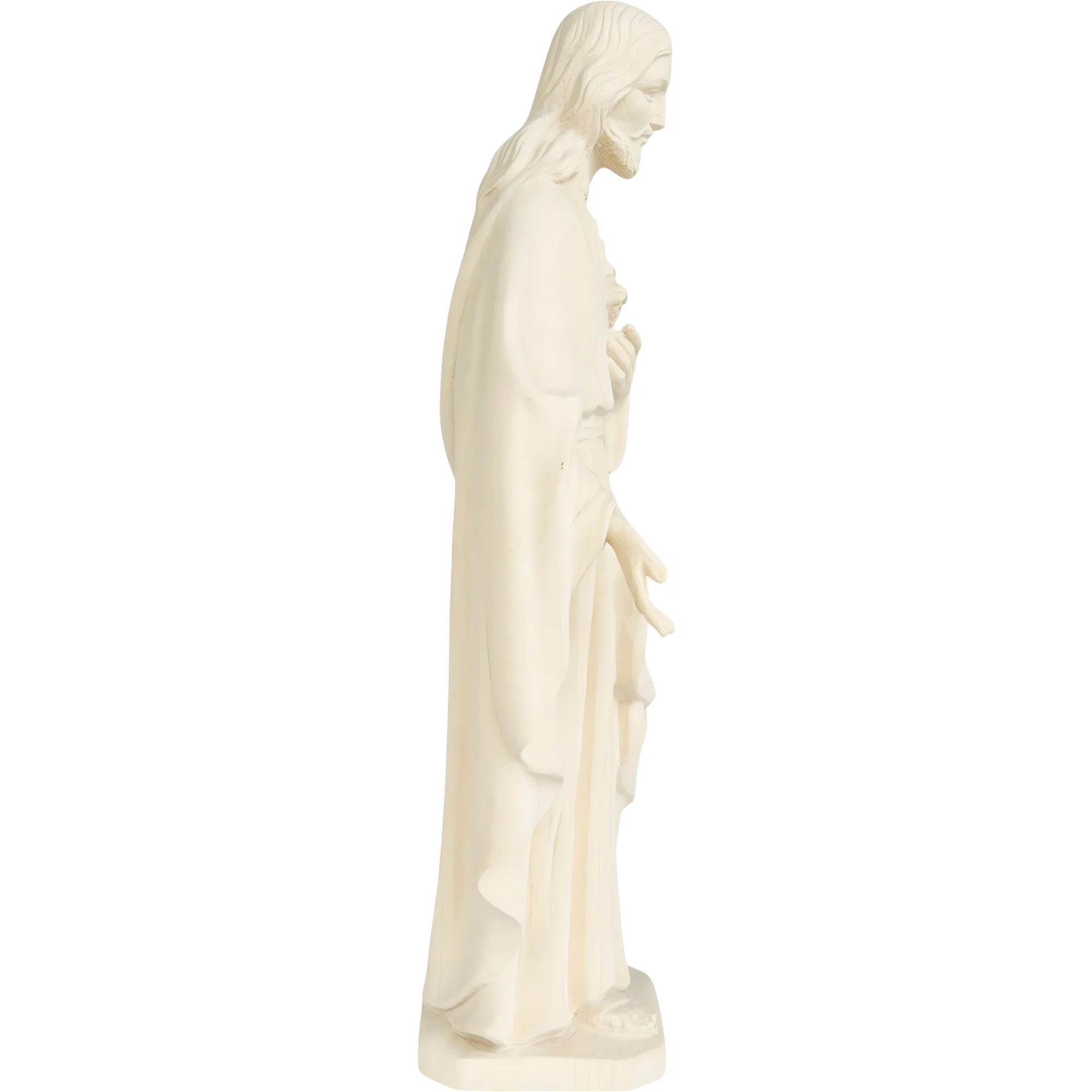 Escultura Sagrado Coração de Jesus em Madeira do Val Gardena Pintada à Mão