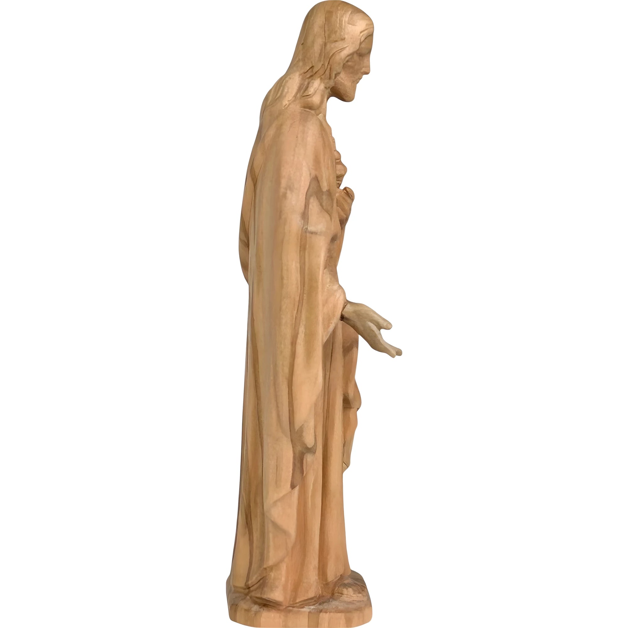 Escultura Sagrado Coração de Jesus em Madeira do Val Gardena Pintada à Mão