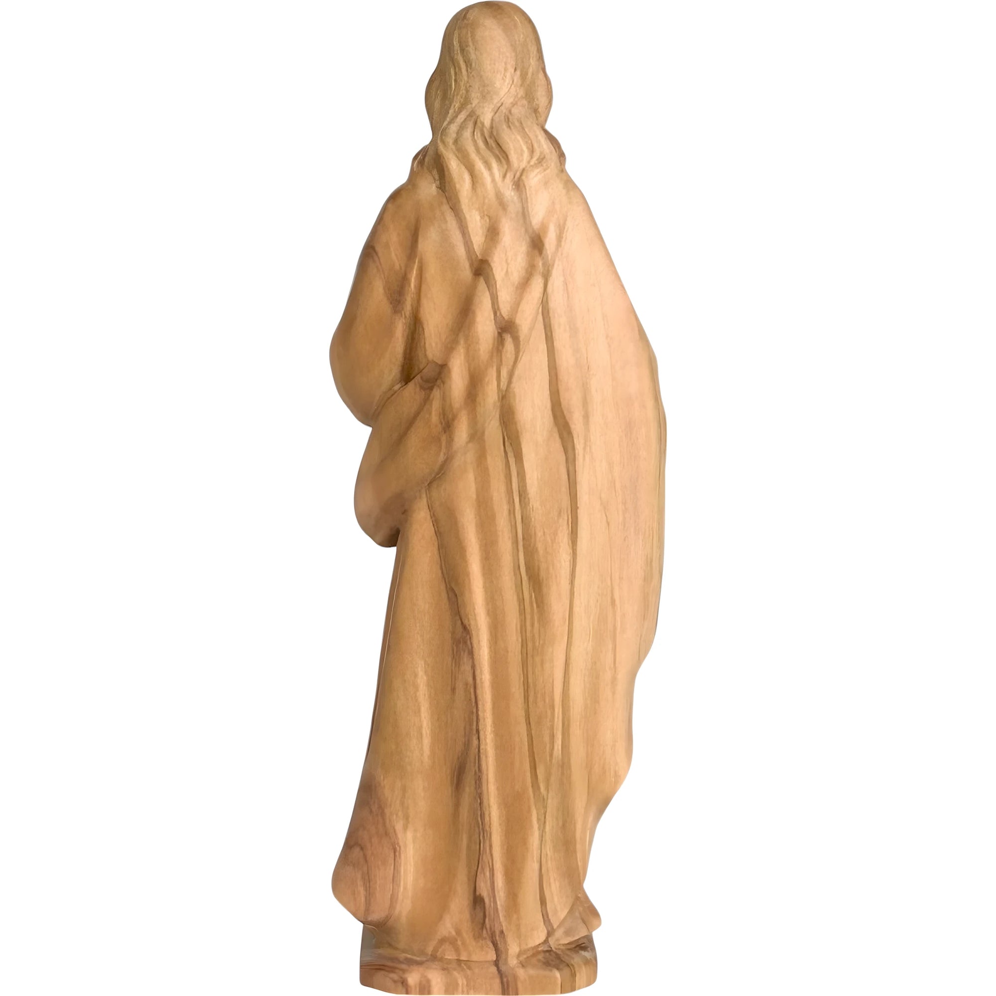 Escultura Sagrado Coração de Jesus em Madeira do Val Gardena Pintada à Mão