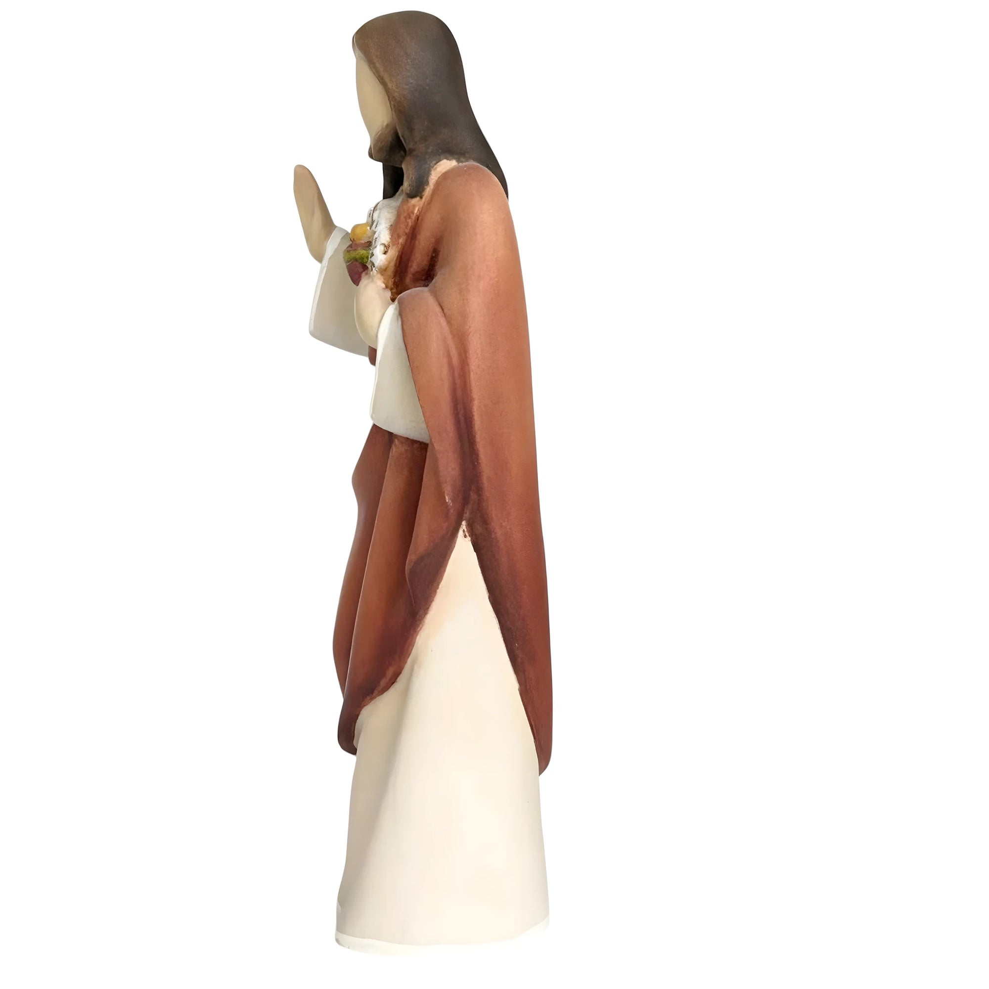 Escultura Sagrado Coração de Jesus moderna em madeira do Val Gardena