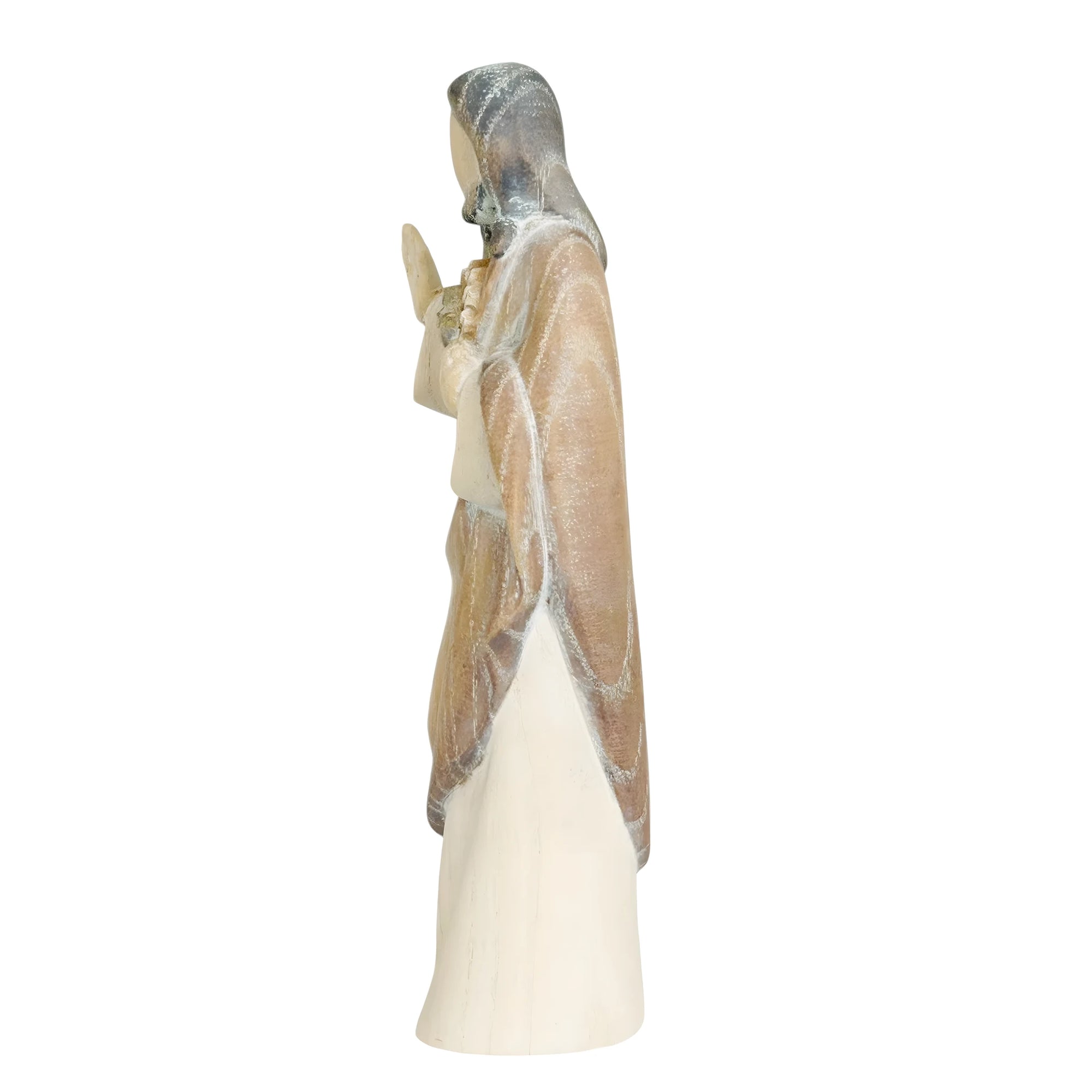 Escultura Sagrado Coração de Jesus moderna em madeira do Val Gardena