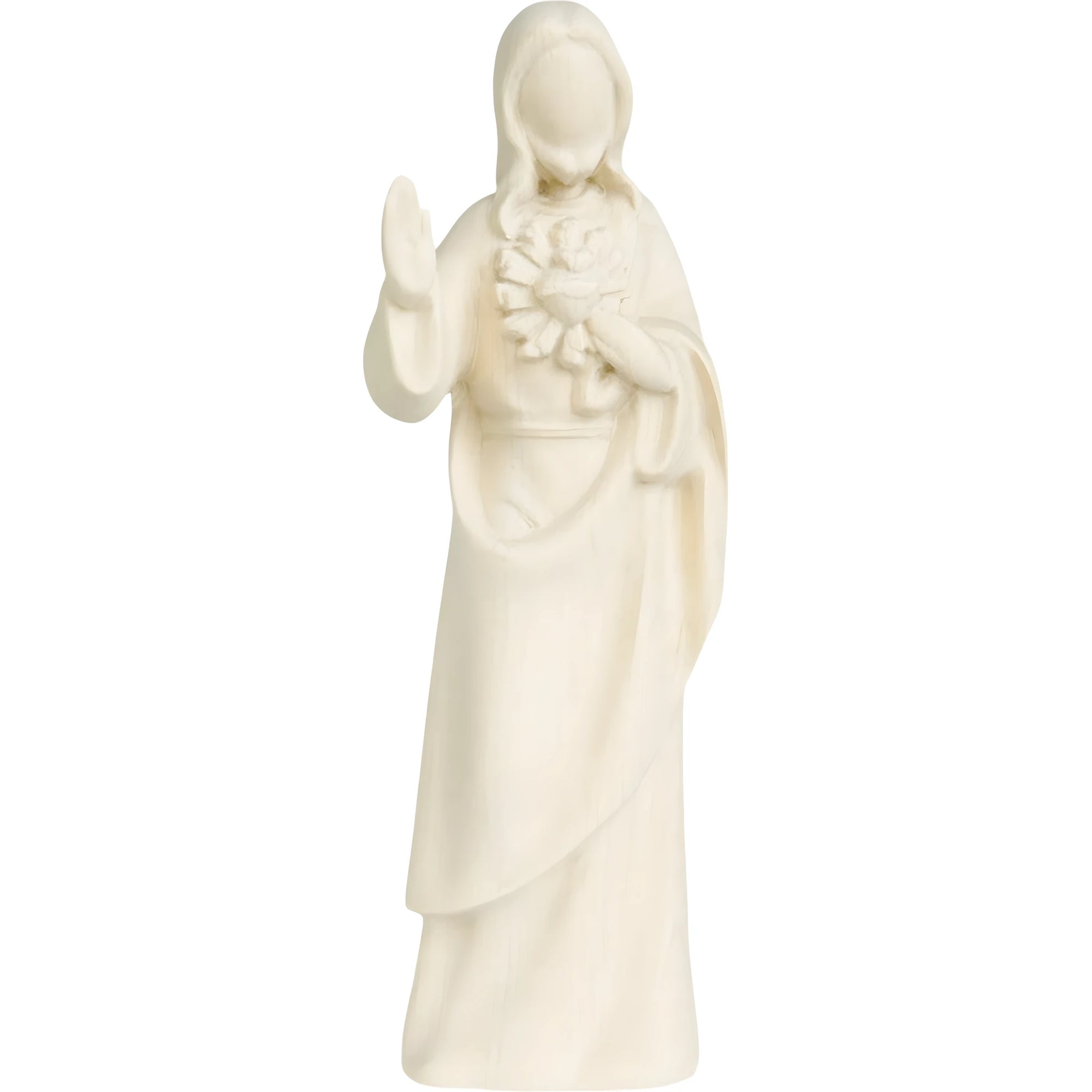 Escultura Sagrado Coração de Jesus moderna em madeira do Val Gardena