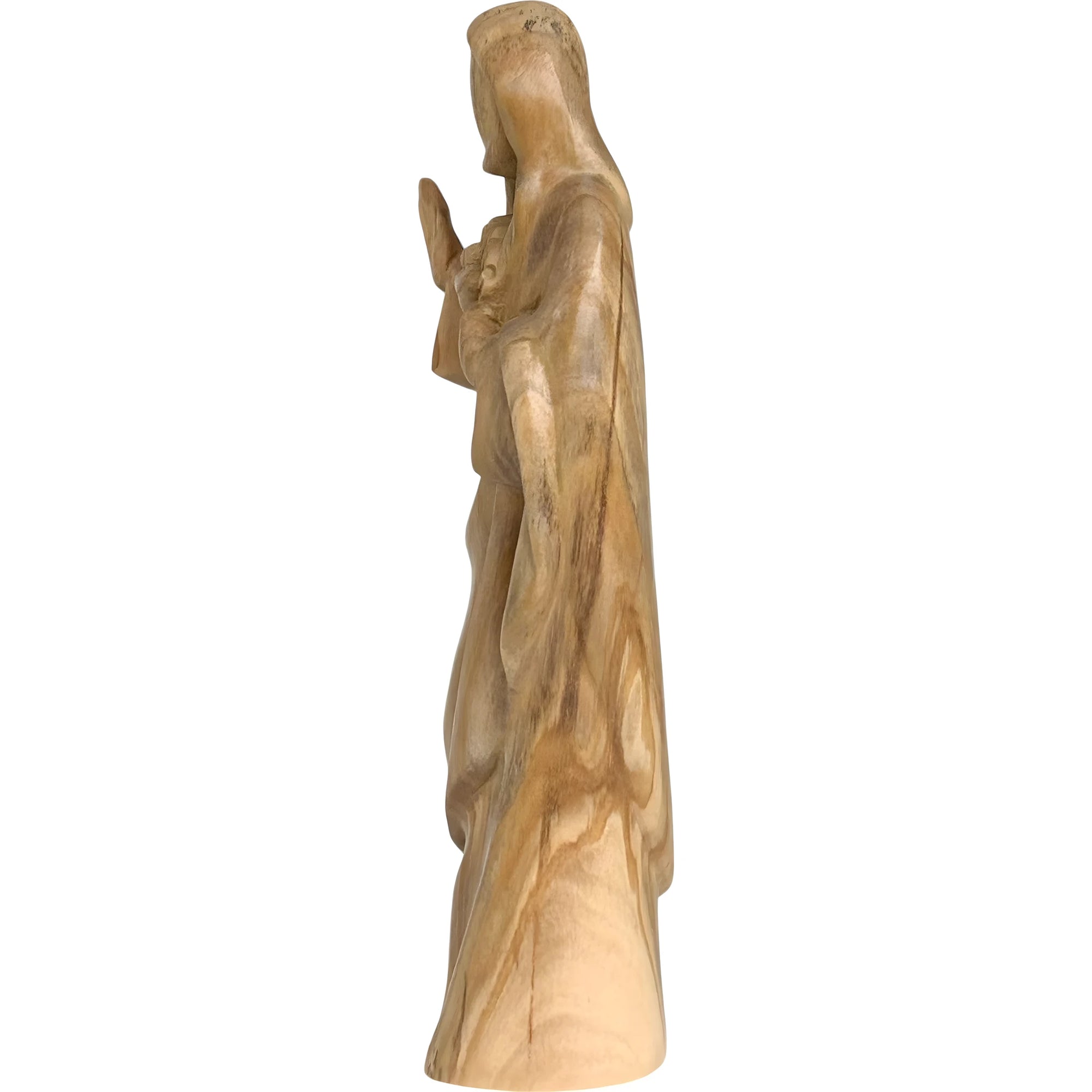 Escultura Sagrado Coração de Jesus moderna em madeira do Val Gardena