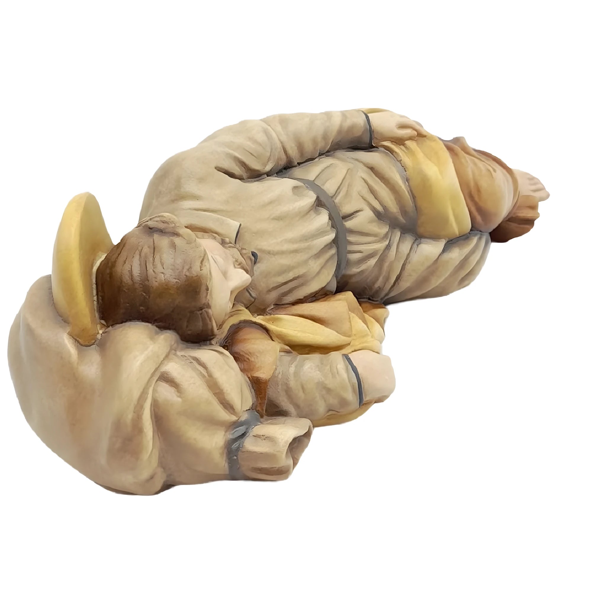 Sleeping Saint Joseph wood carved statue - color