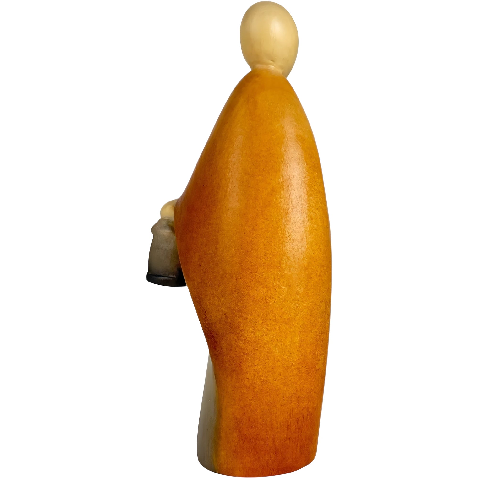 Scultura San Giuseppe Minimalista con Lanterna, Intagliato in Legno della Val Gardena