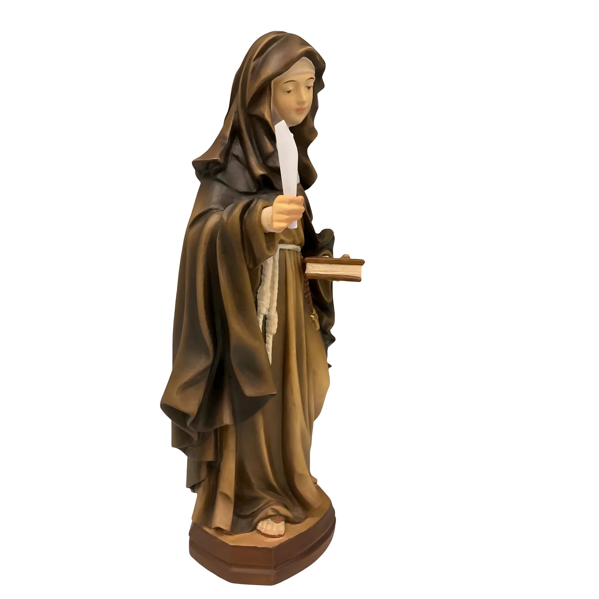 Heilige Eva von Lüttich Skulptur aus edlem Holz des Grödner Tals