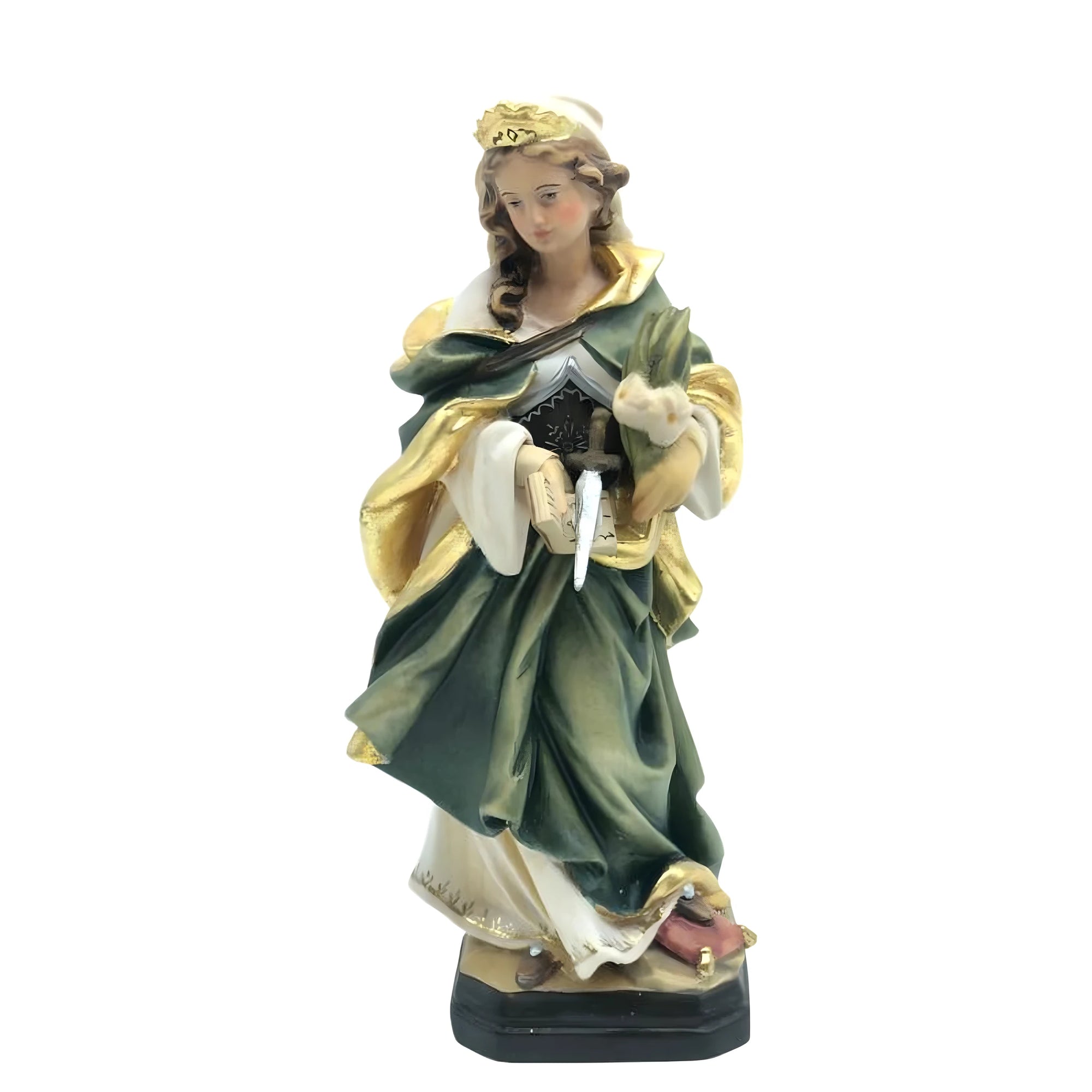 Heilige Flora Märtyrerin Skulptur aus Grödner Holz, handbemalt