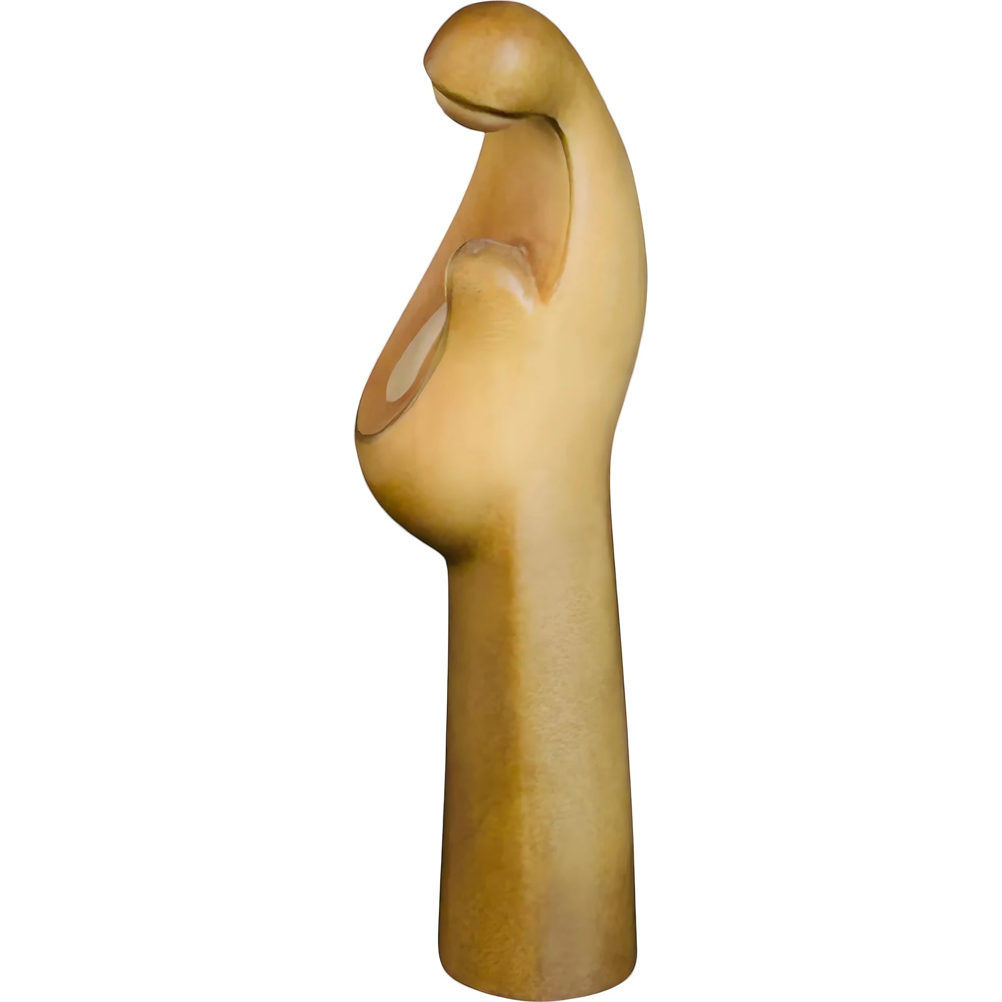 Abstract sculpture The Embrace in hand-carved Val Gardena wood