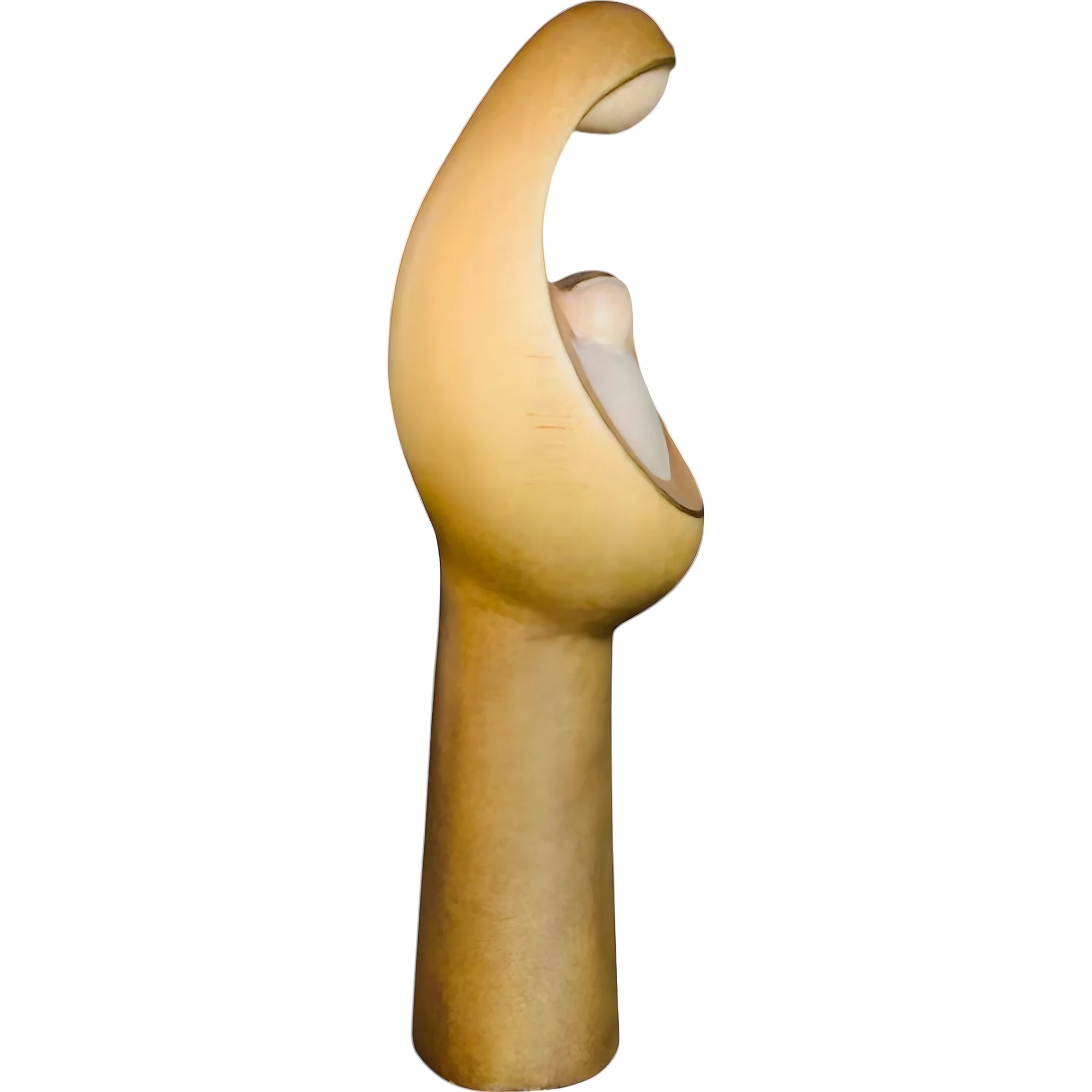 Abstract sculpture The Embrace in hand-carved Val Gardena wood
