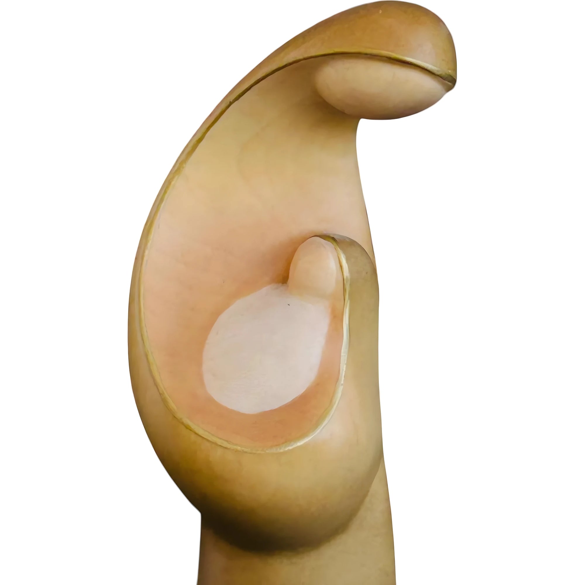 Abstract sculpture The Embrace in hand-carved Val Gardena wood