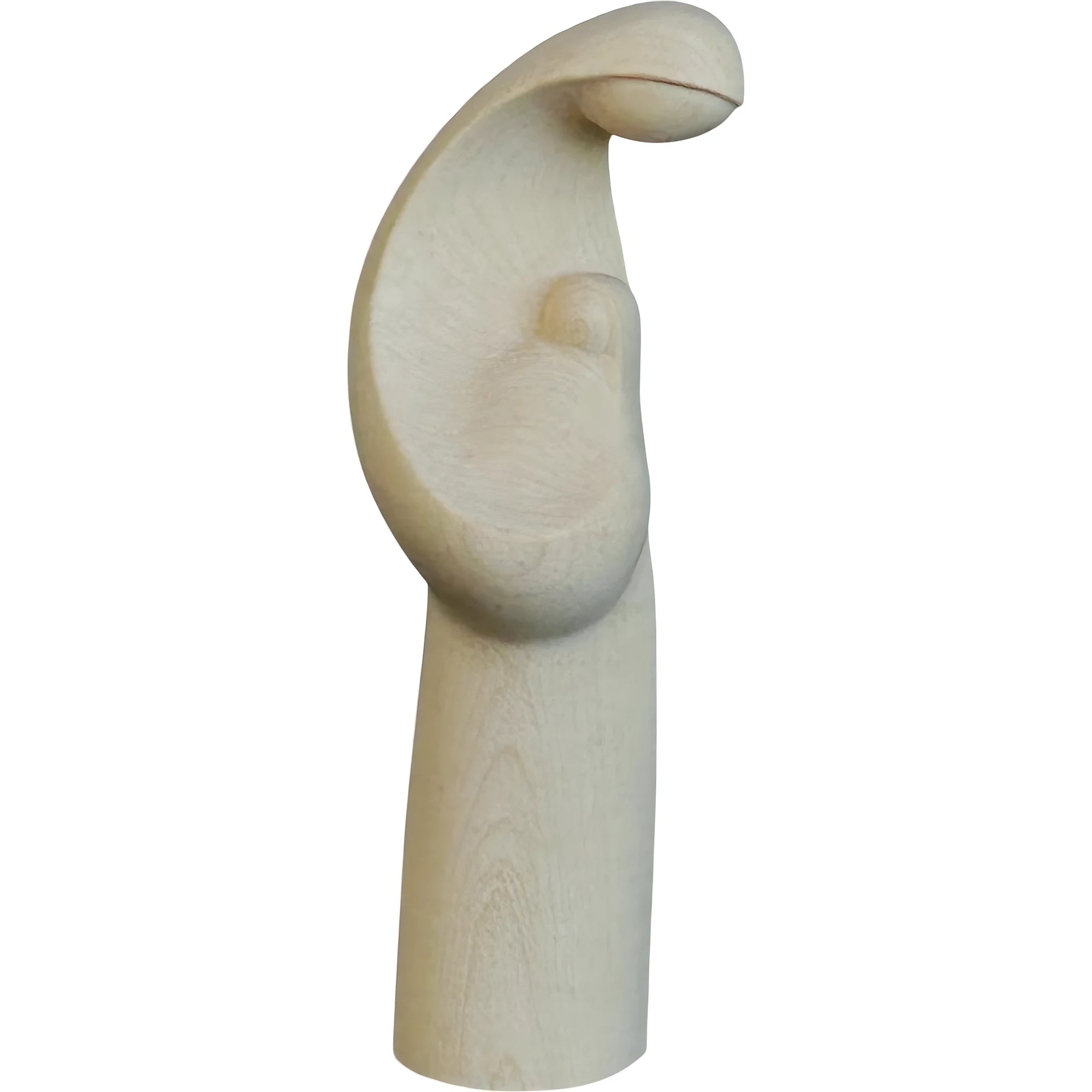 Abstract sculpture The Embrace in hand-carved Val Gardena wood