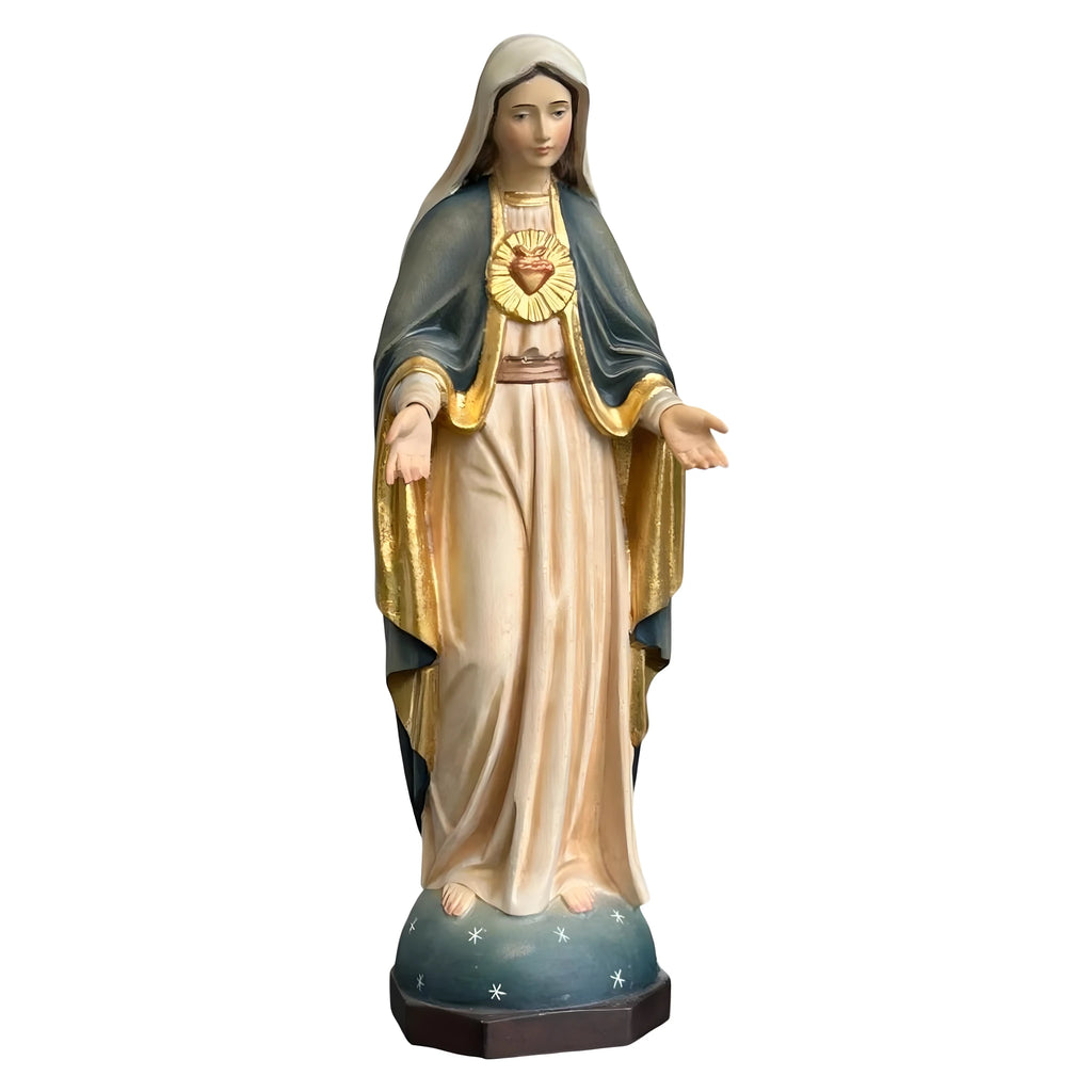 Escultura del Inmaculado Corazón de María, Artesanía en Madera Val Gardena