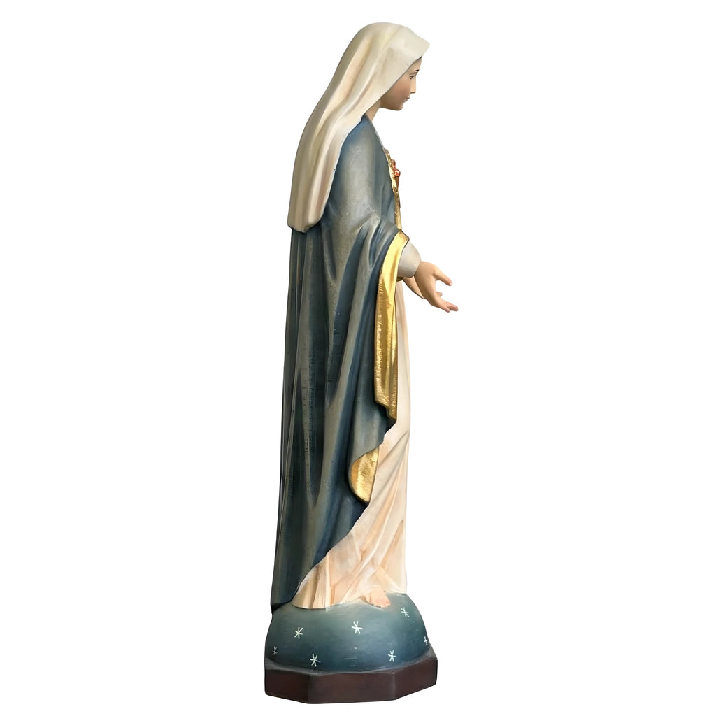 Escultura del Inmaculado Corazón de María, Artesanía en Madera Val Gardena