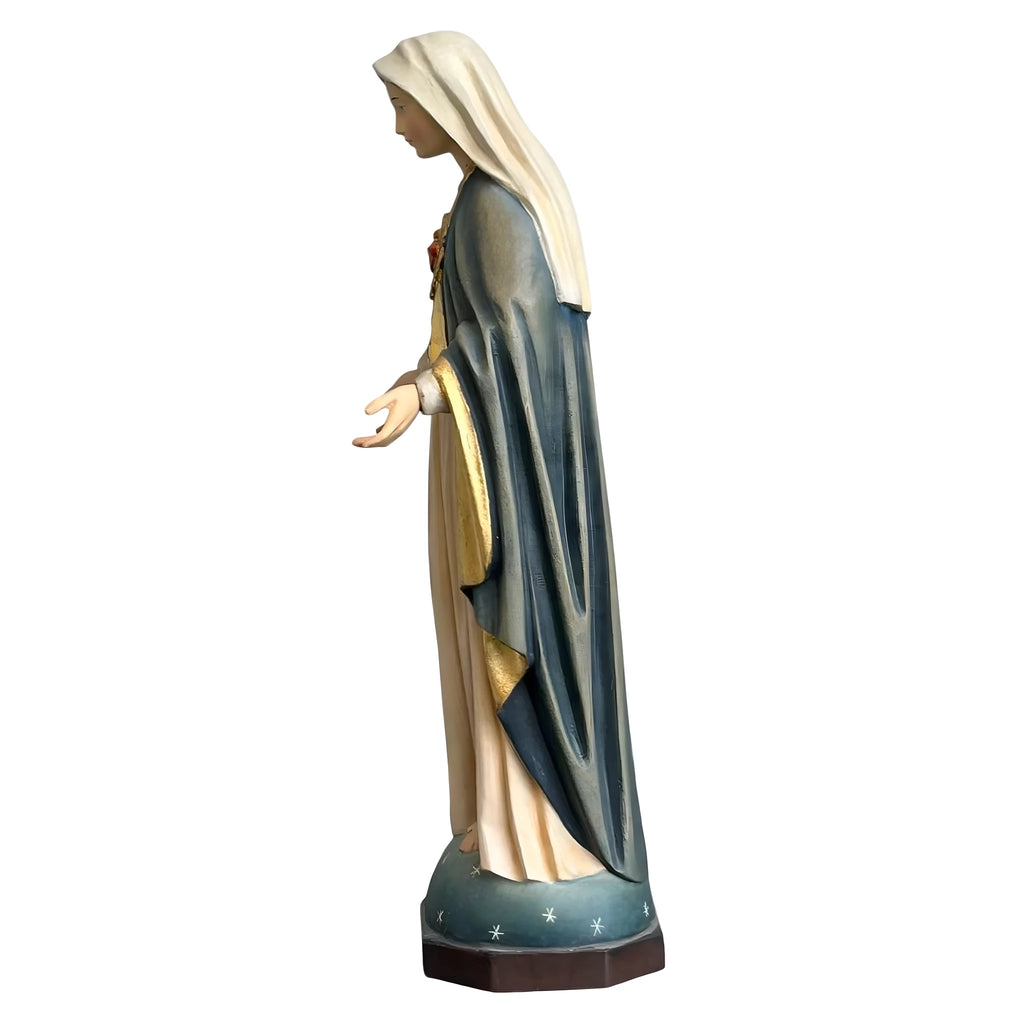 Escultura del Inmaculado Corazón de María, Artesanía en Madera Val Gardena
