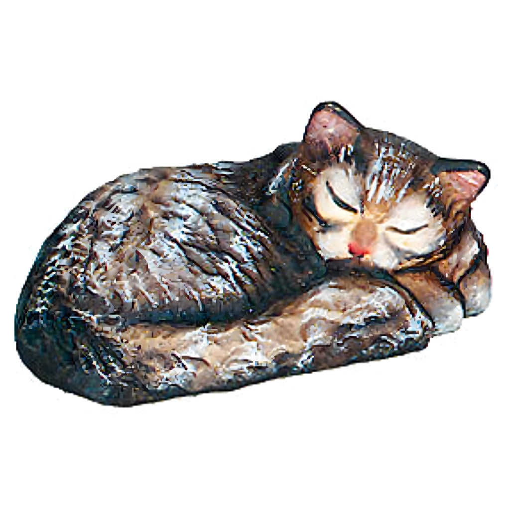 Scultura di Gattino Colorato in Legno Raggomitolato, Artigianato Val Gardena