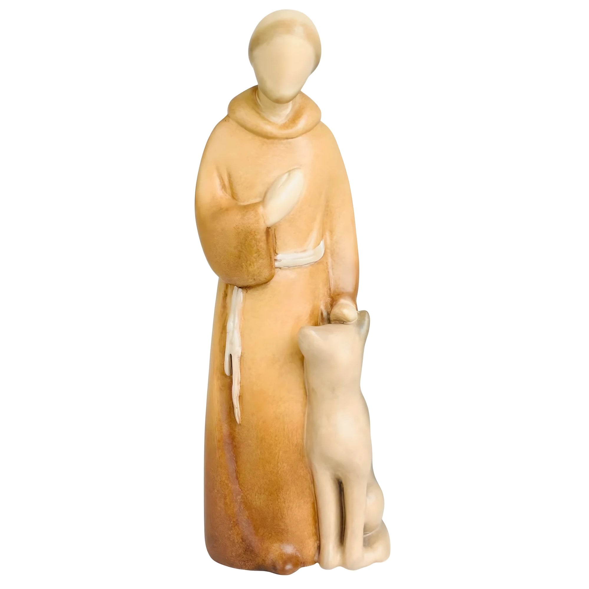 Saint Francis in modern style in wood - color