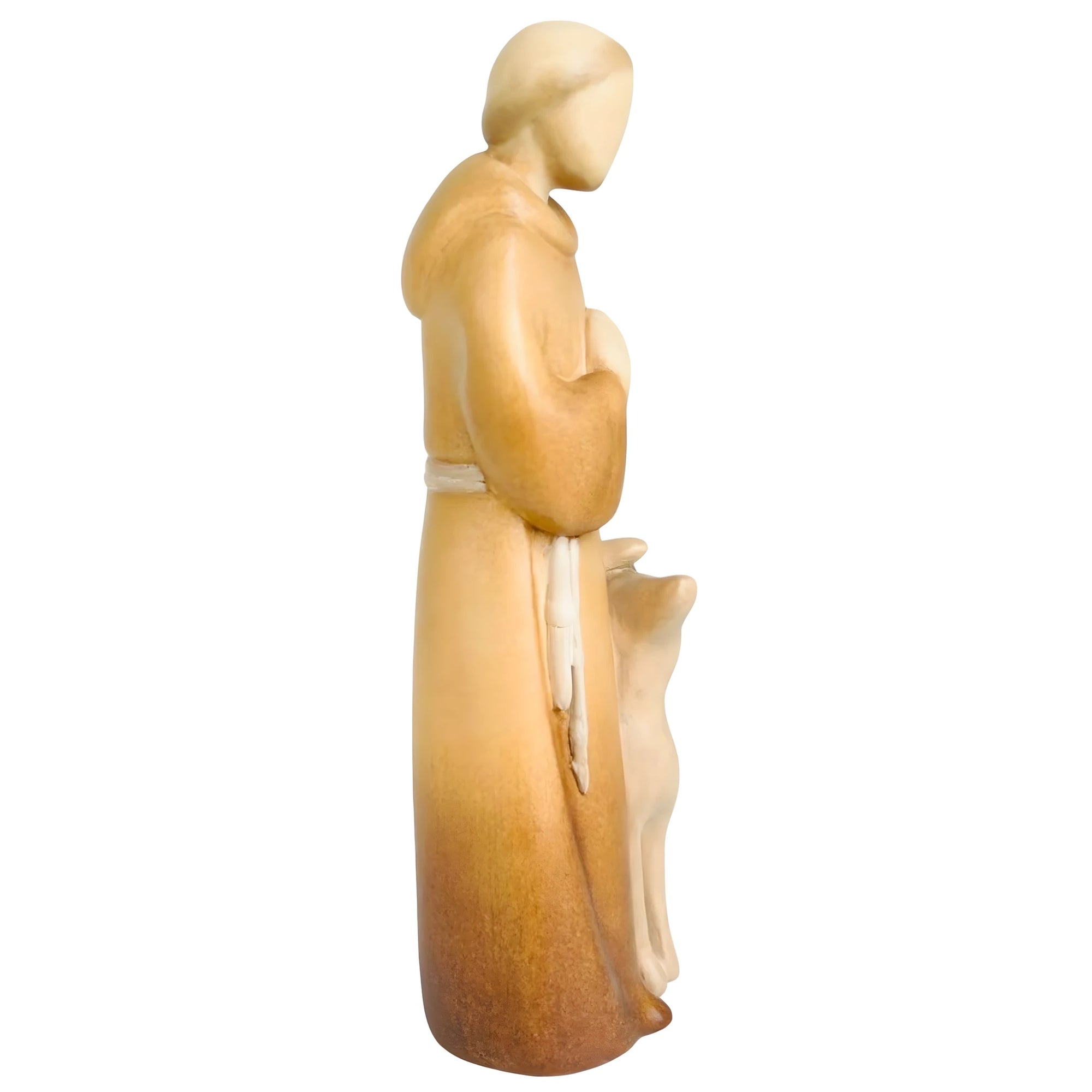 Saint Francis in modern style in wood - color