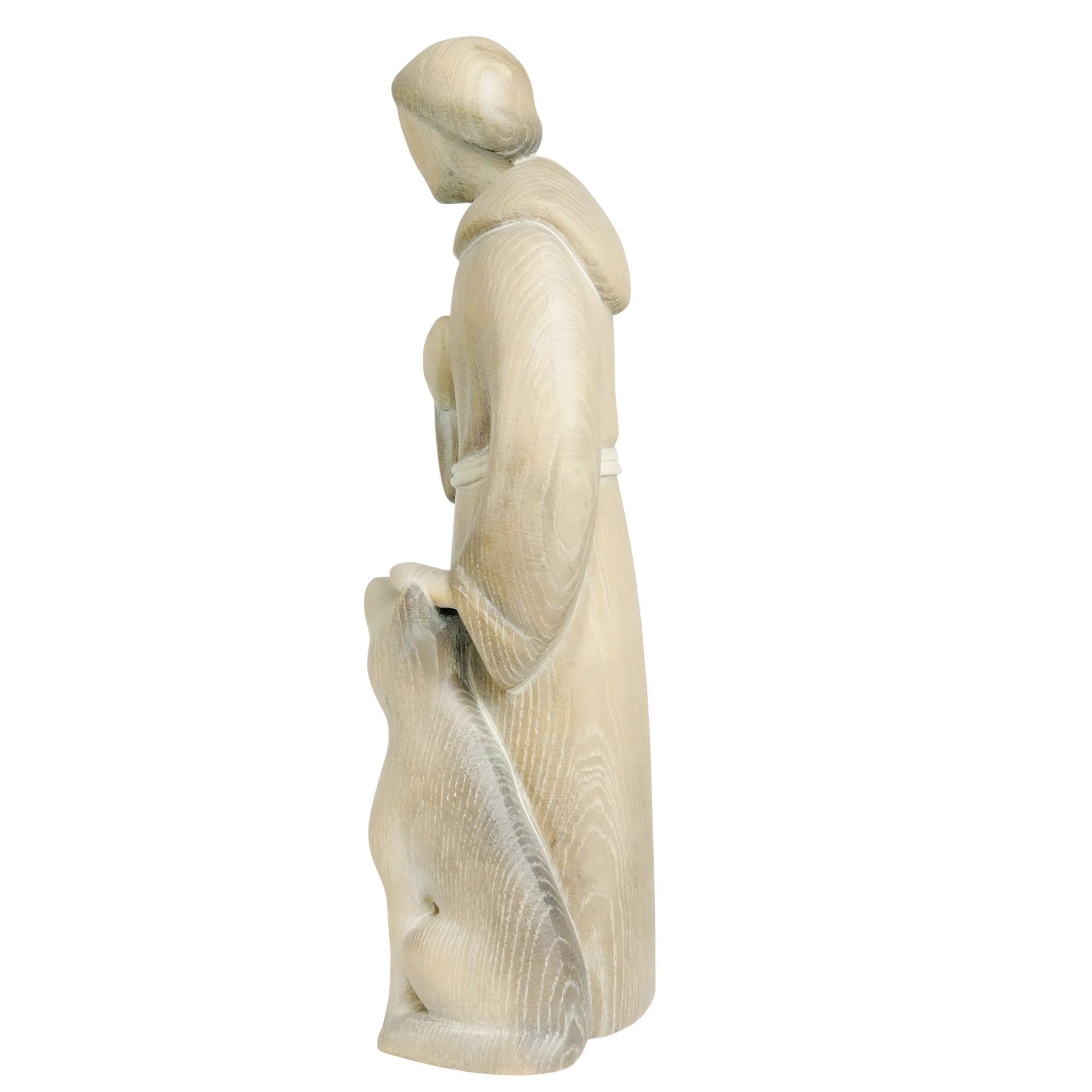 Saint Francis in modern style in wood - color