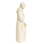 Scultura di San Francesco Stilizzato con Lupo in Legno della Val Gardena