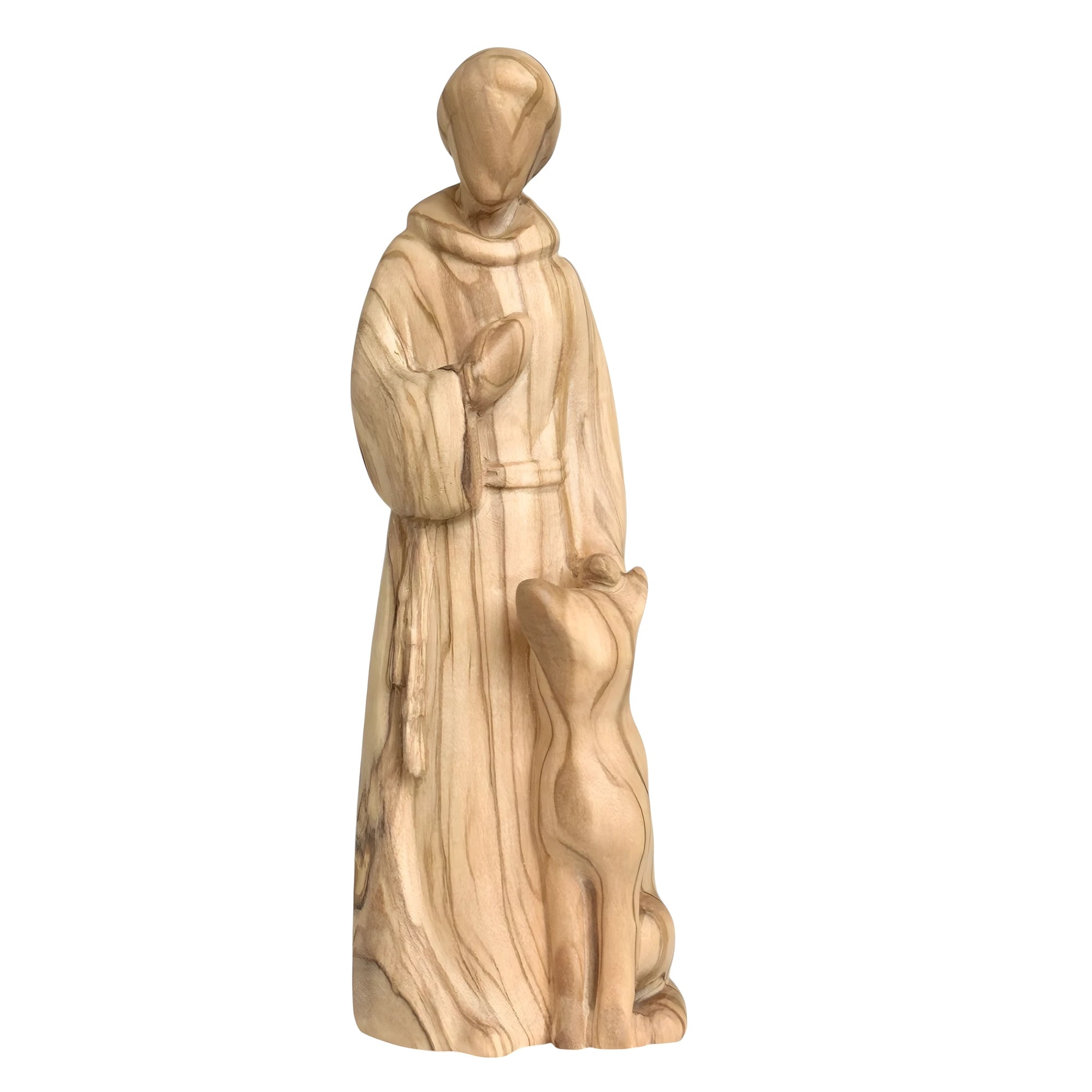 Saint Francis in modern style in wood - color