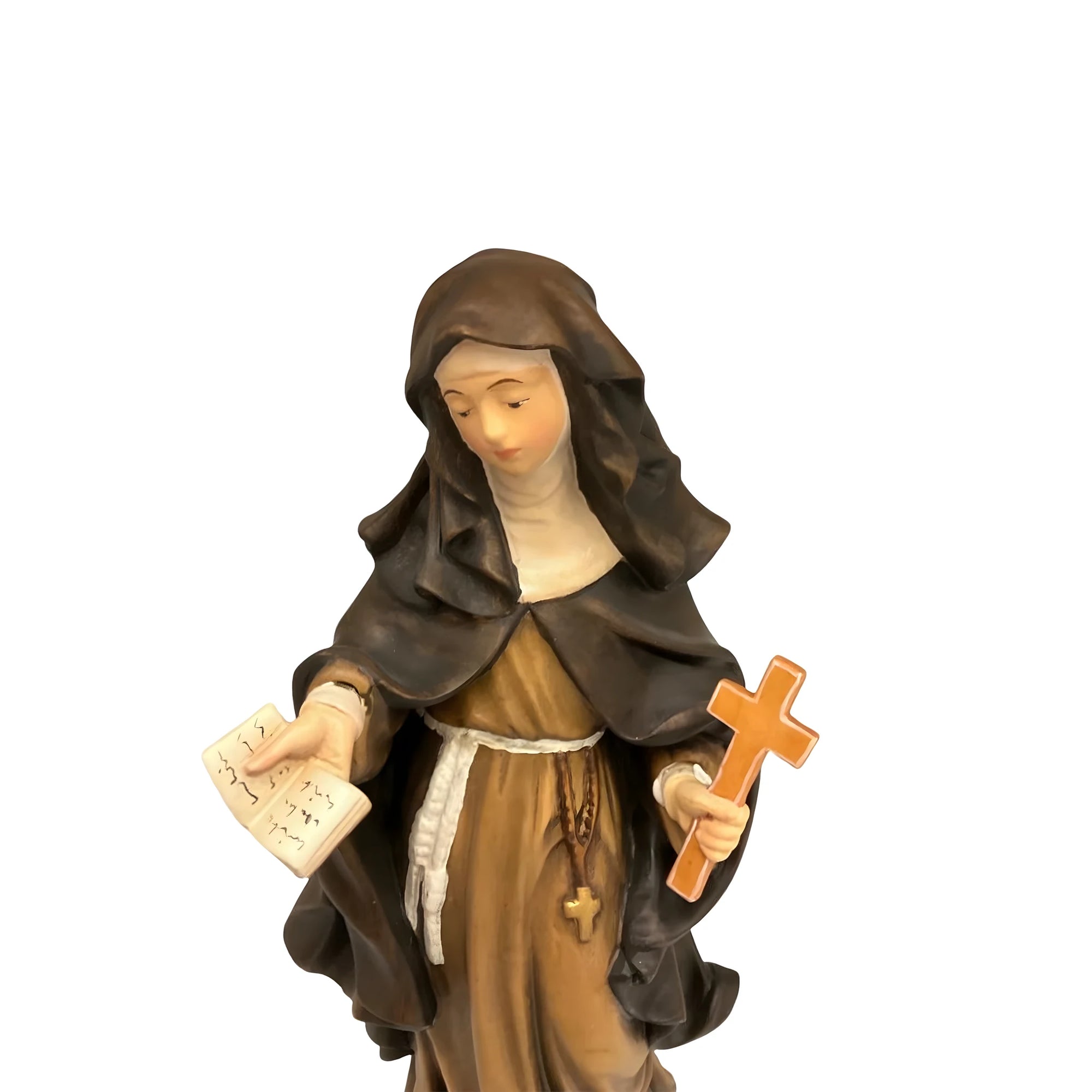 Skulptur der Heiligen Luisa von Marillac aus Grödnerholz