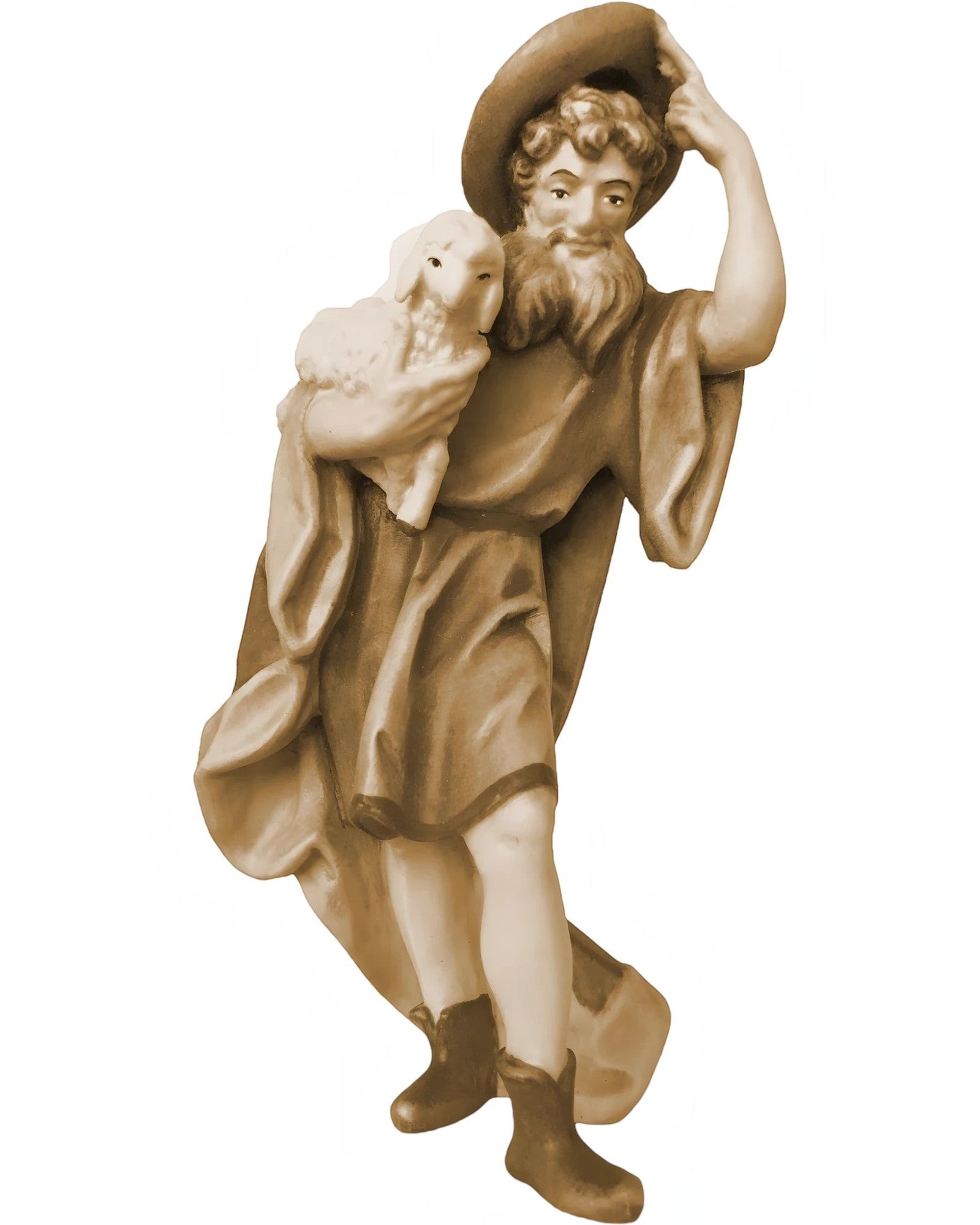 Scultura-in-Legno-Il-Buon-Pastore-Barba-Cappello-e-Agnello-Ritrovatotones