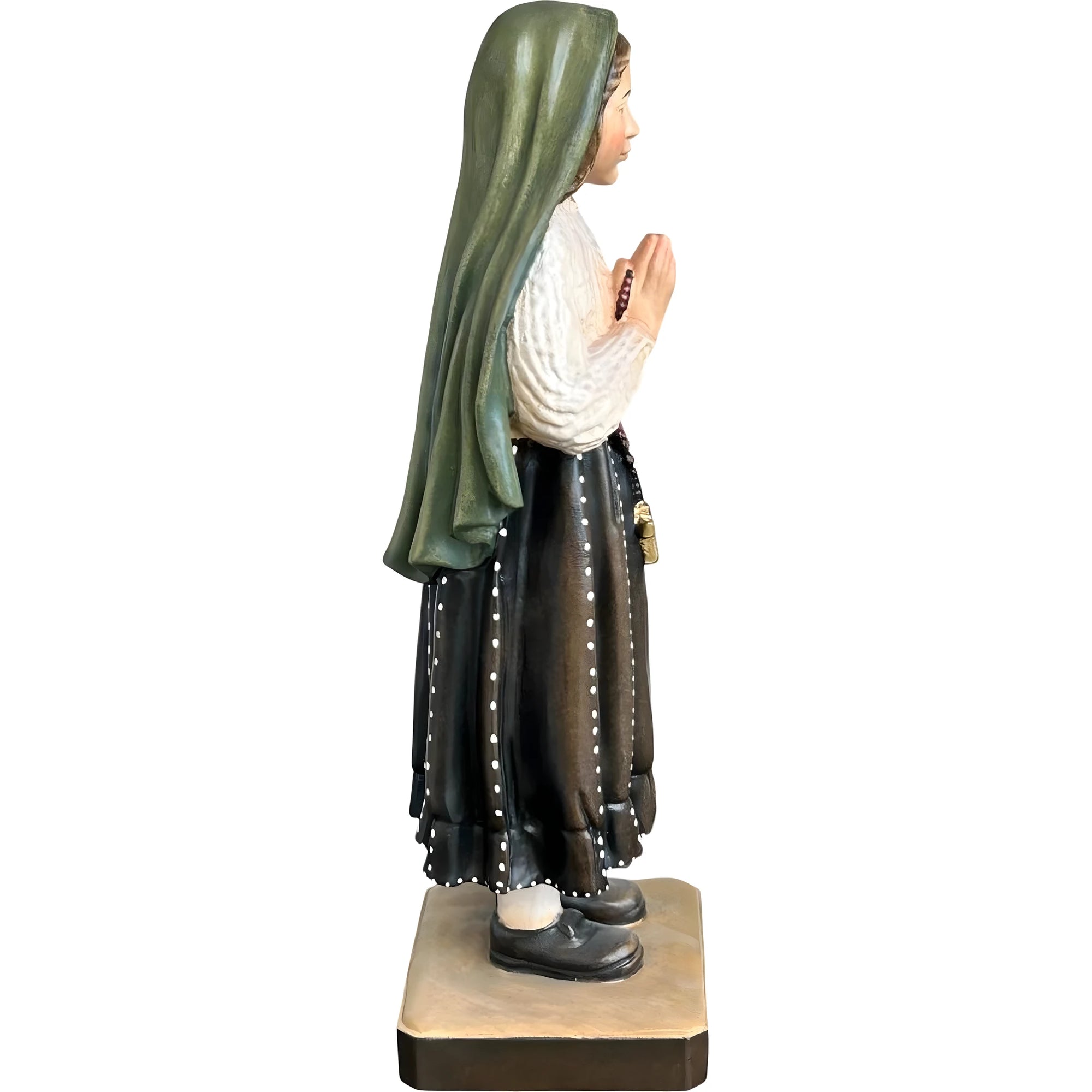 Wooden Sculpture "Shepherdess Lucia" of Fatima | Sacred Art Val Gardena