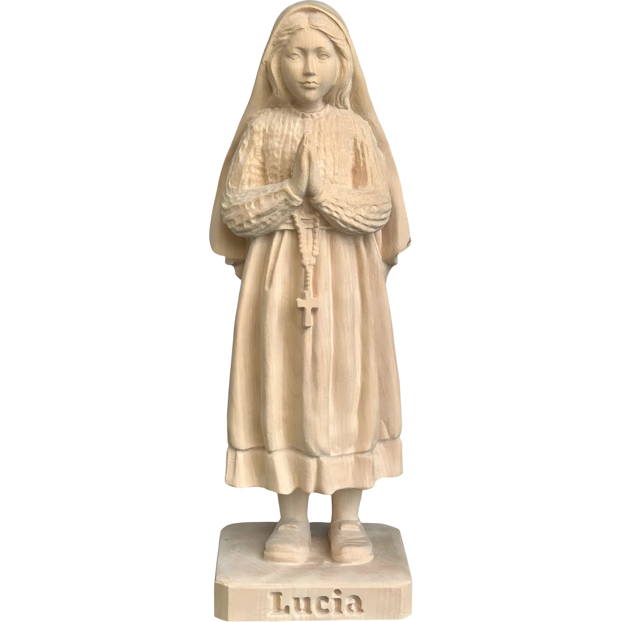 Wooden Sculpture "Shepherdess Lucia" of Fatima | Sacred Art Val Gardena